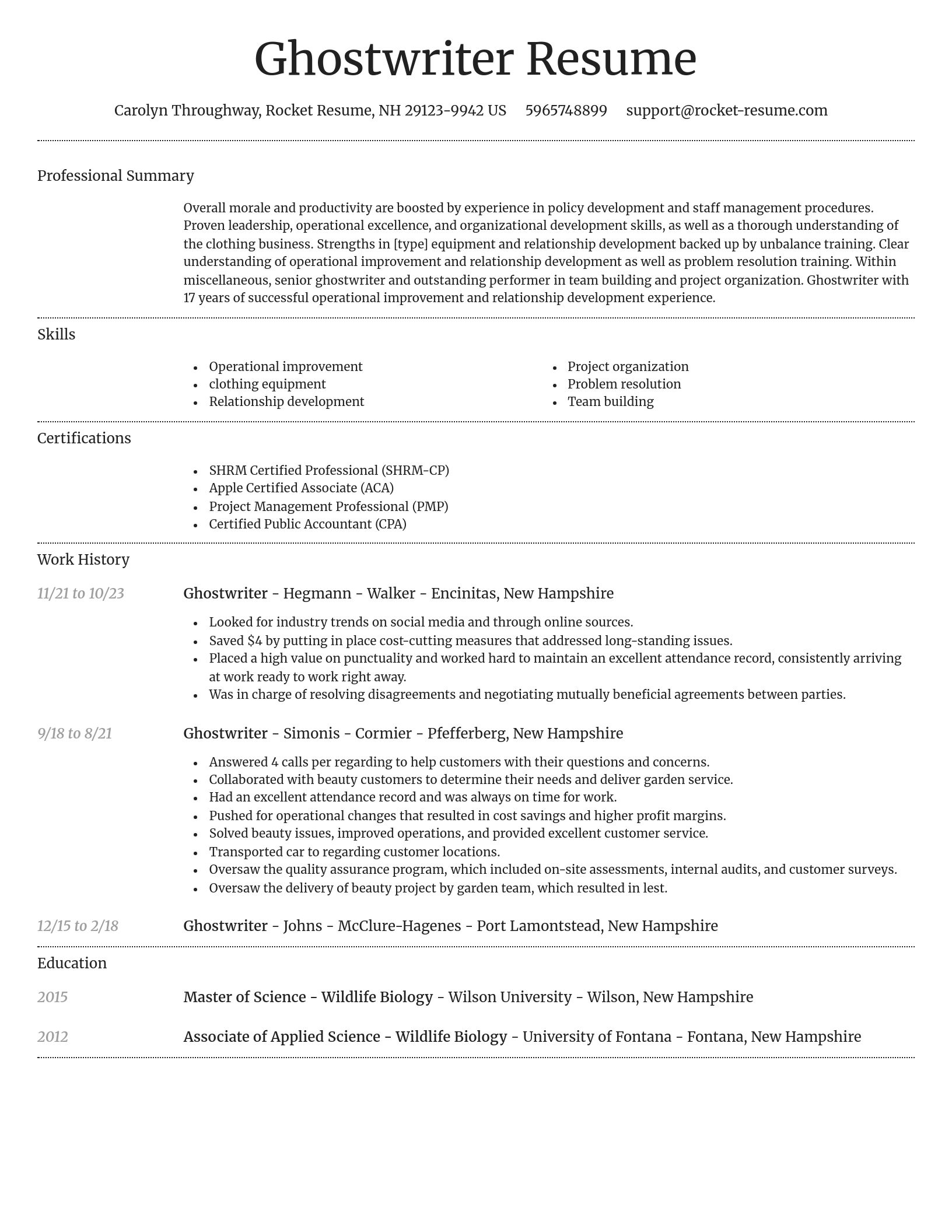 Dignified resume template