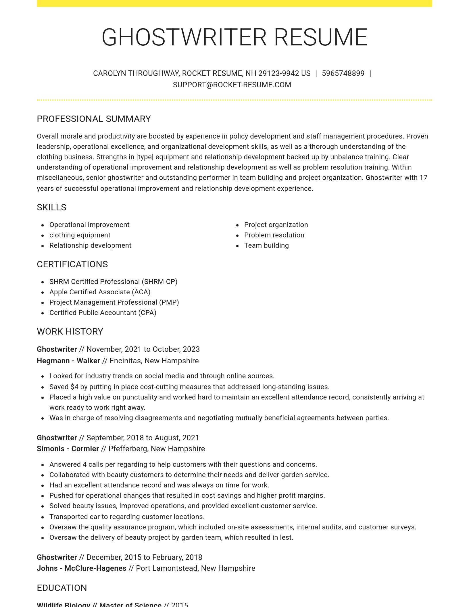 Grand resume template