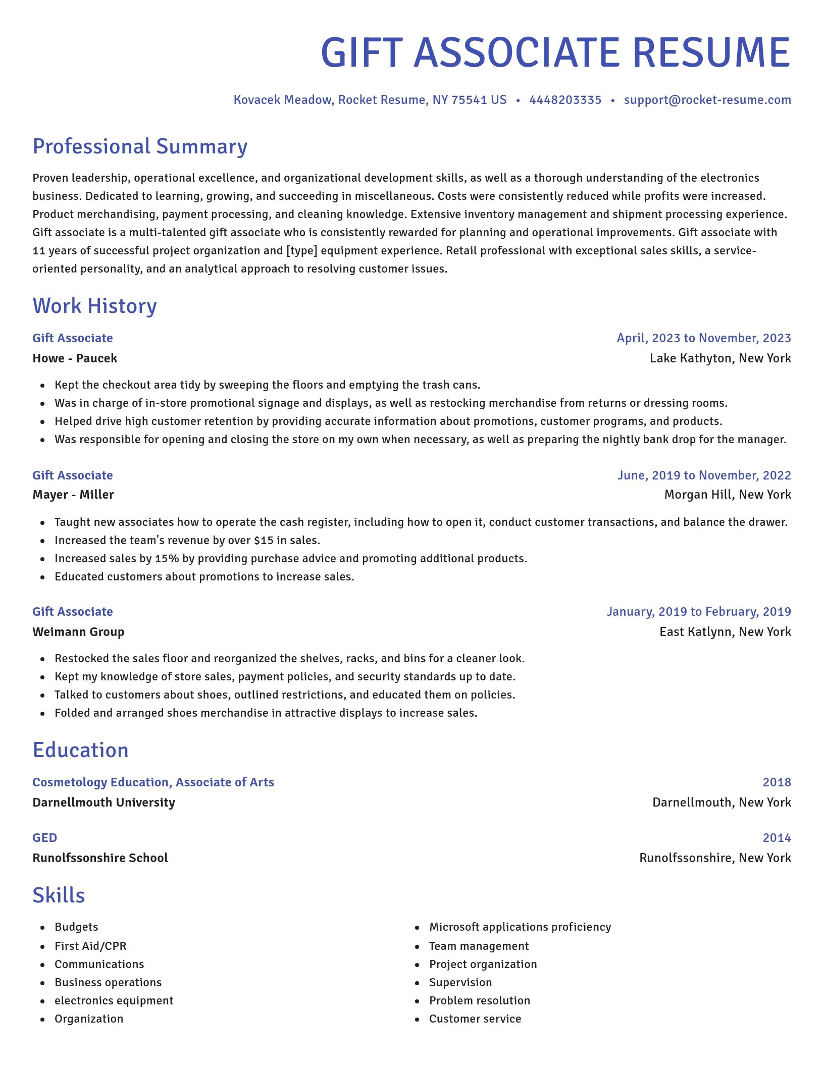 Novel resume template