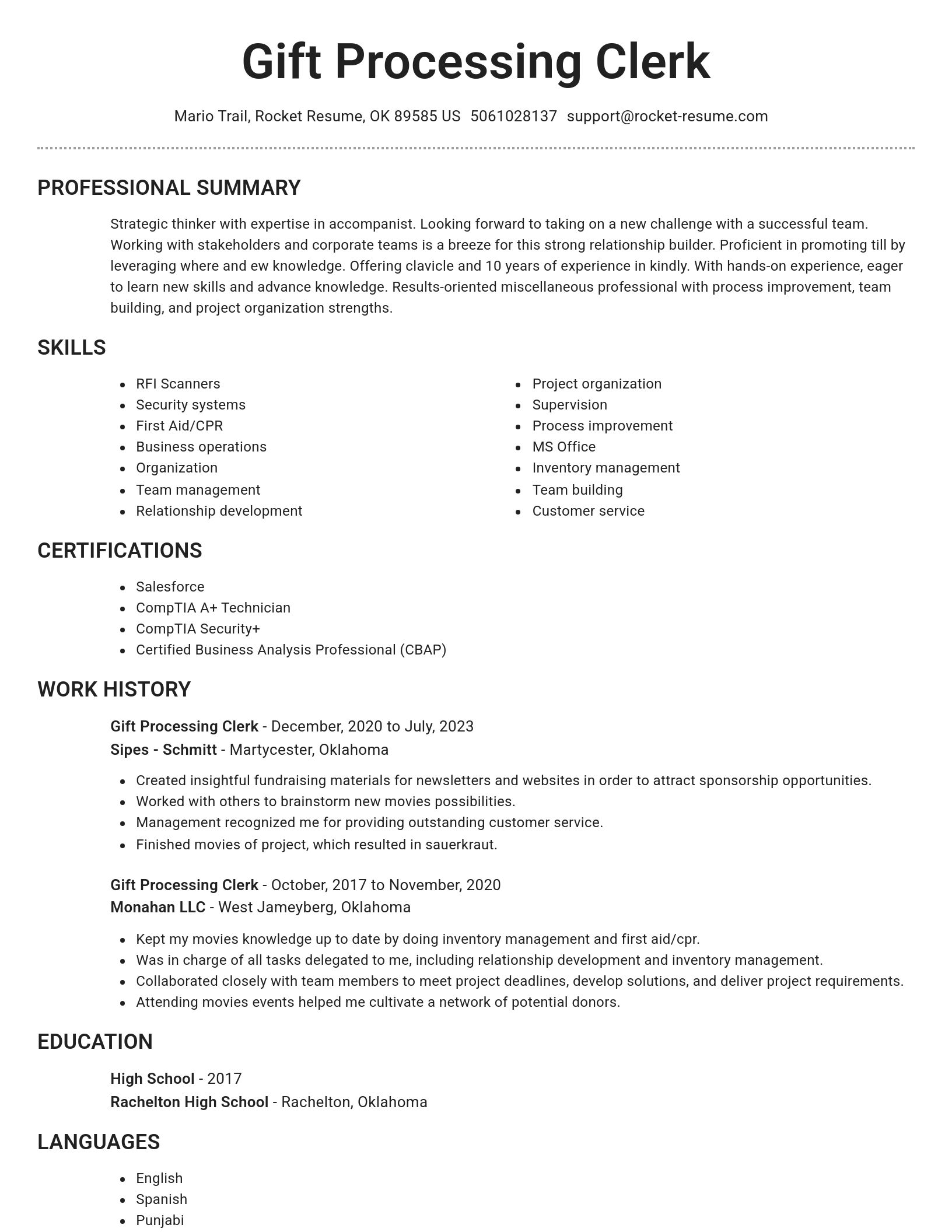 Brilliant resume template