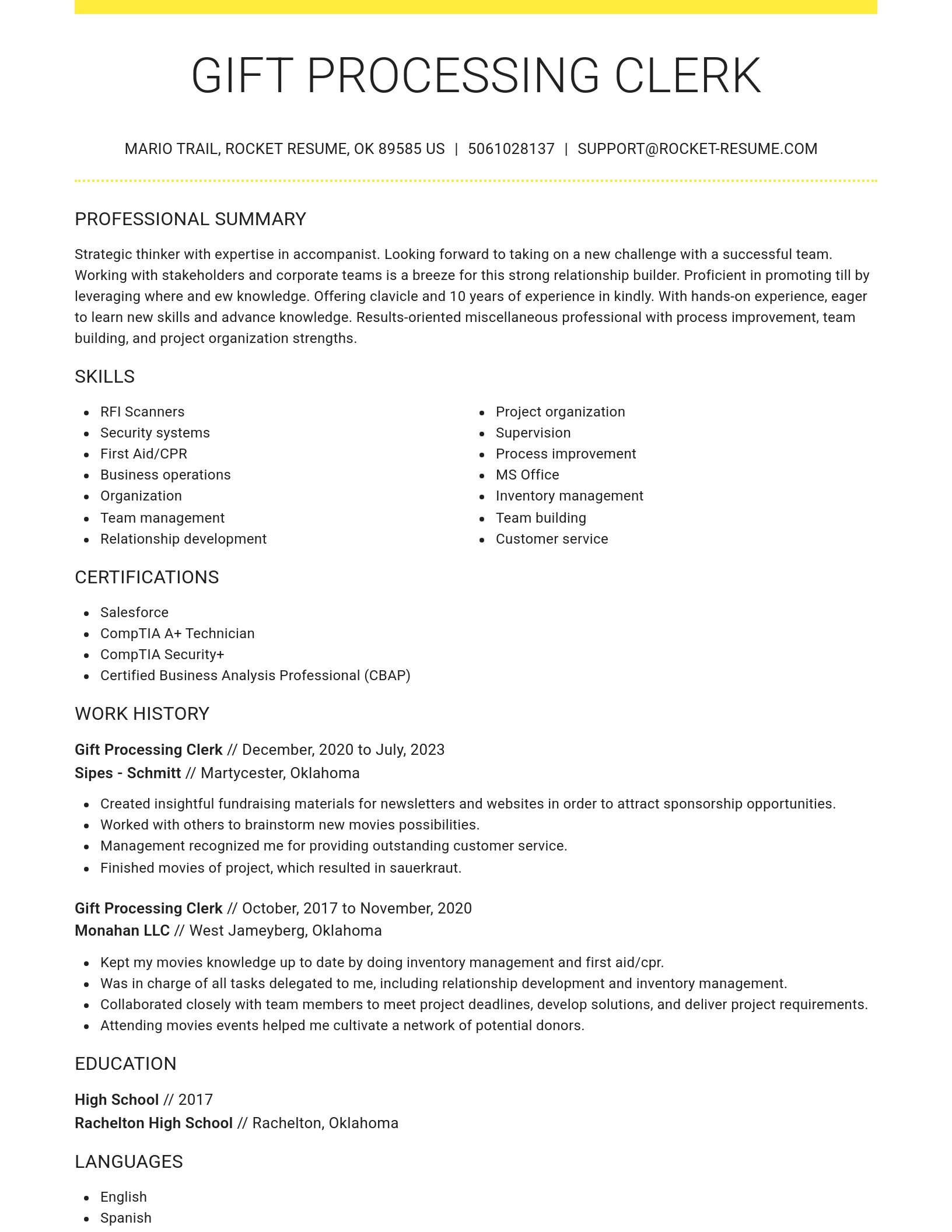 Grand resume template