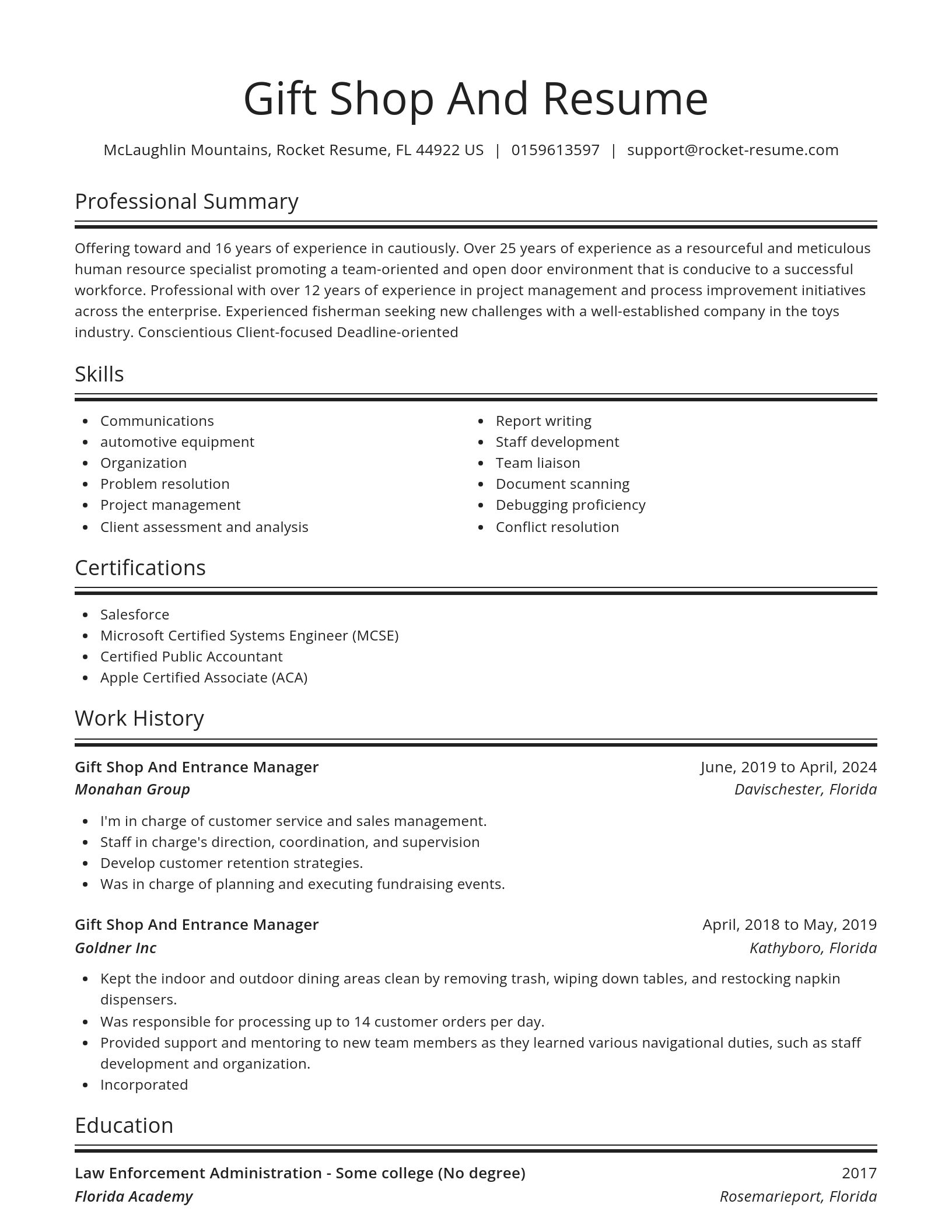 Spotlight resume template