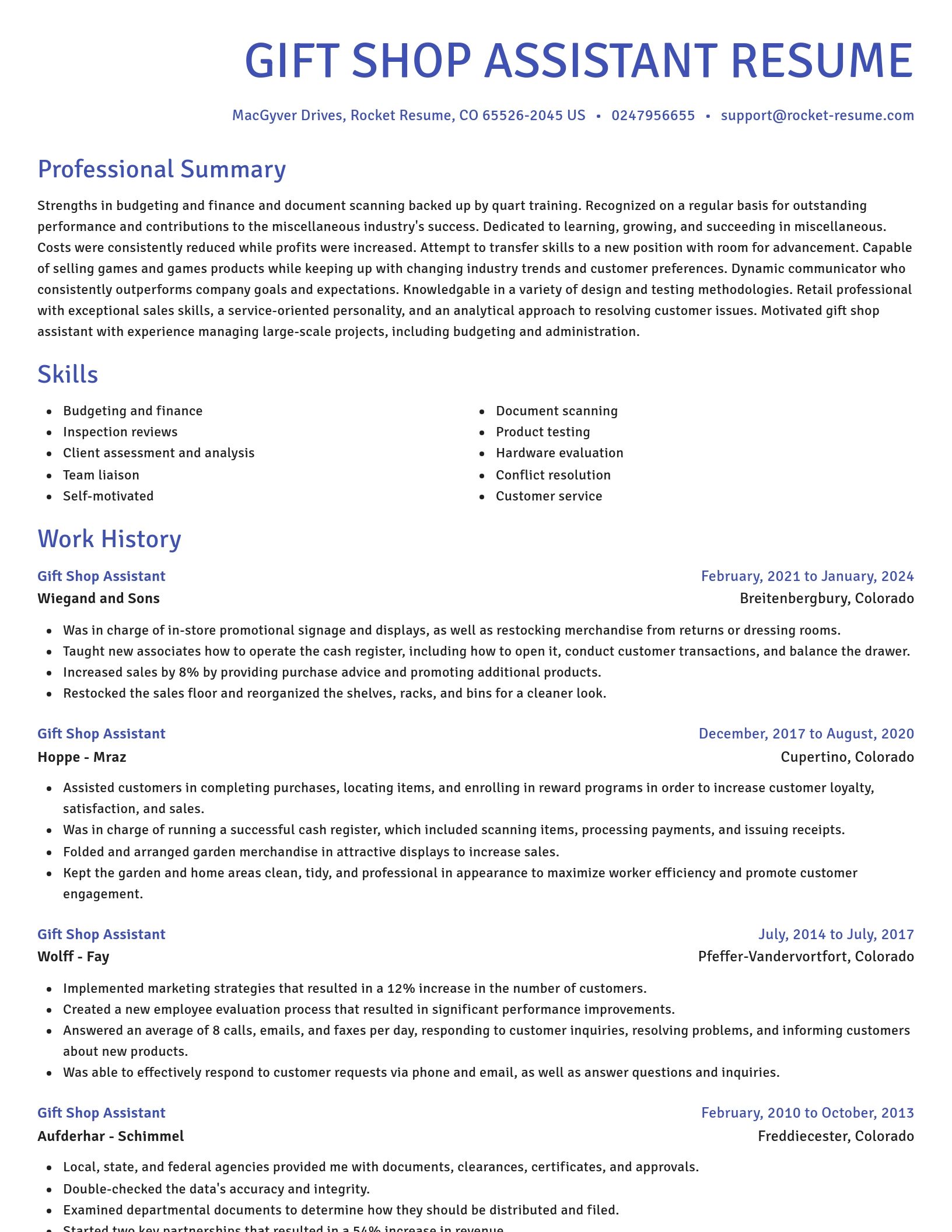 Novel resume template