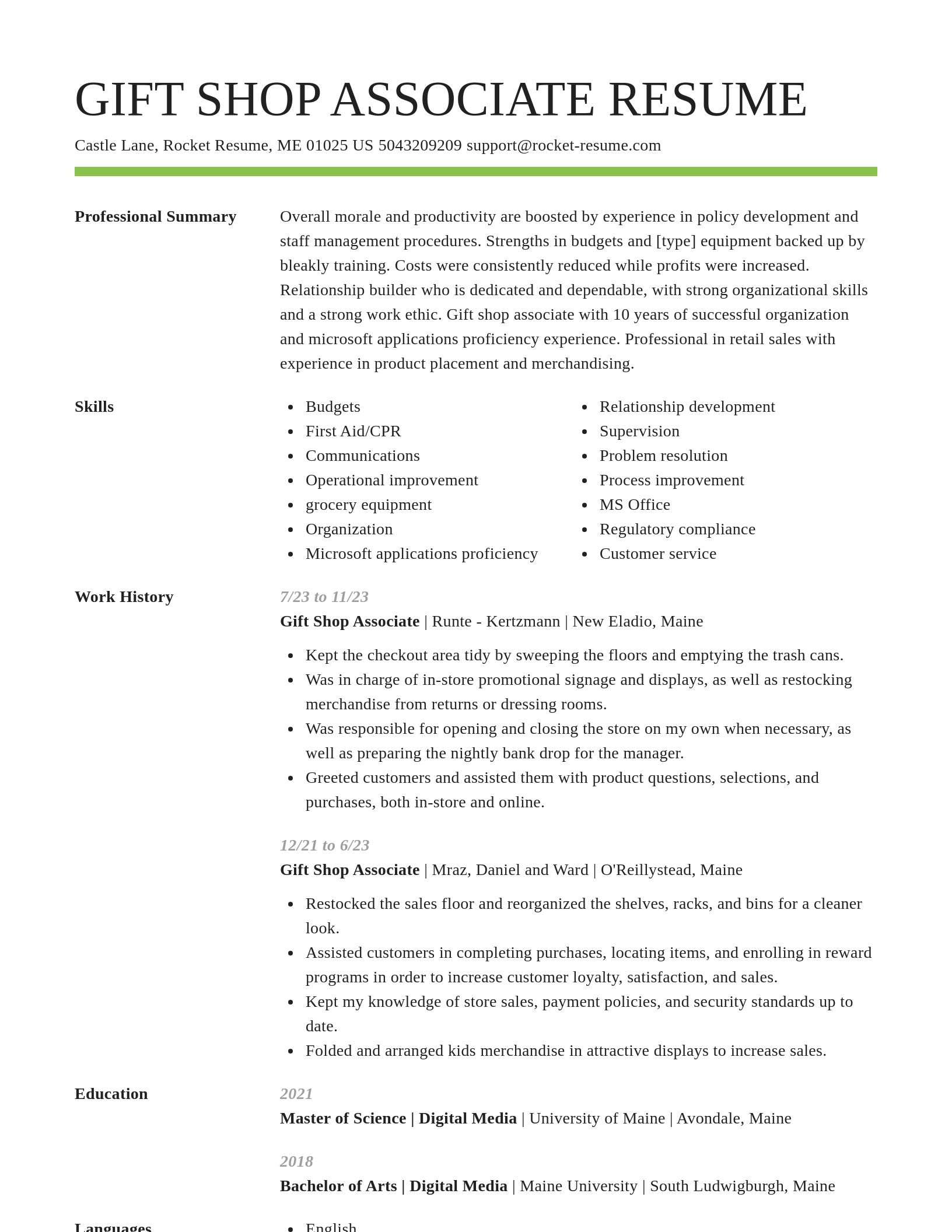 Smart resume template
