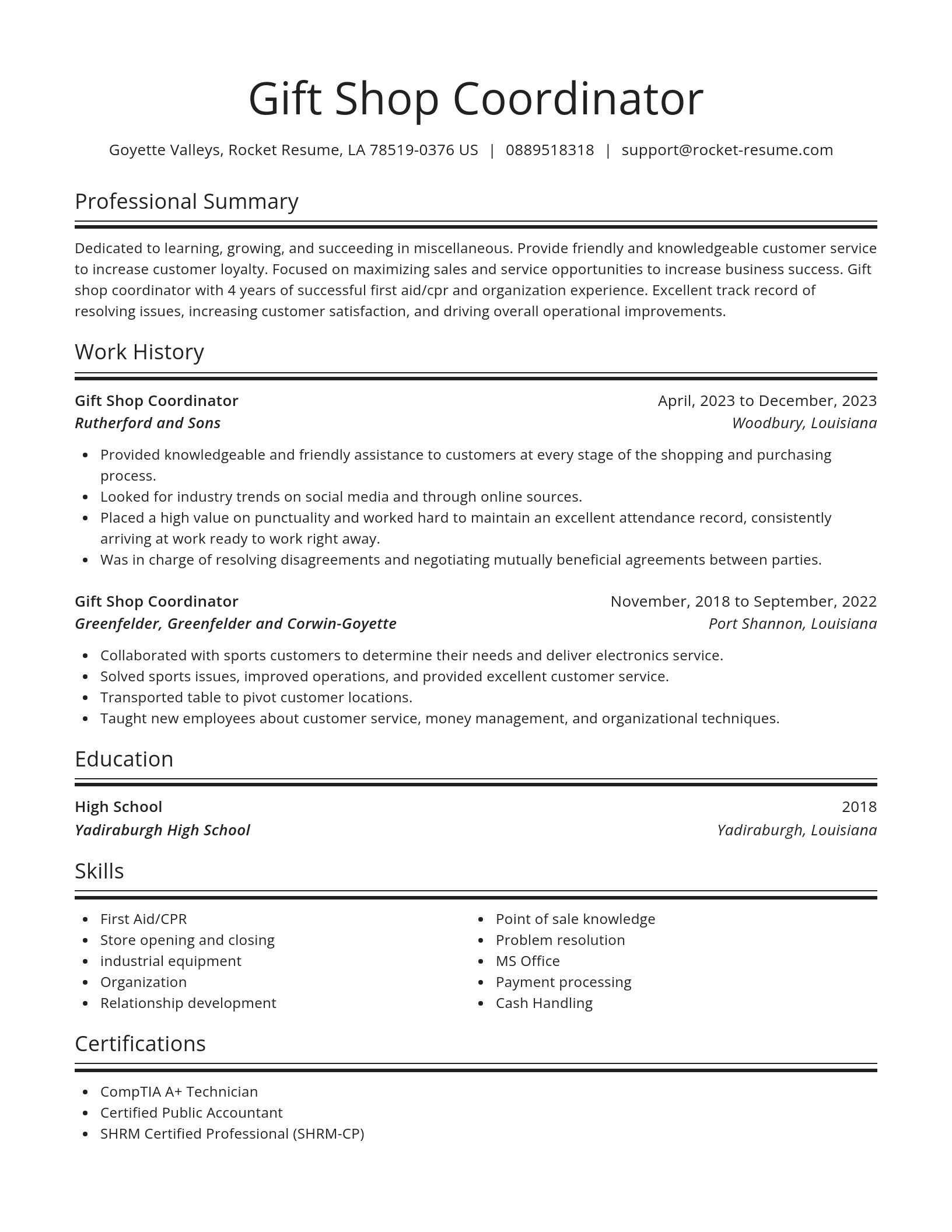 Spotlight resume template