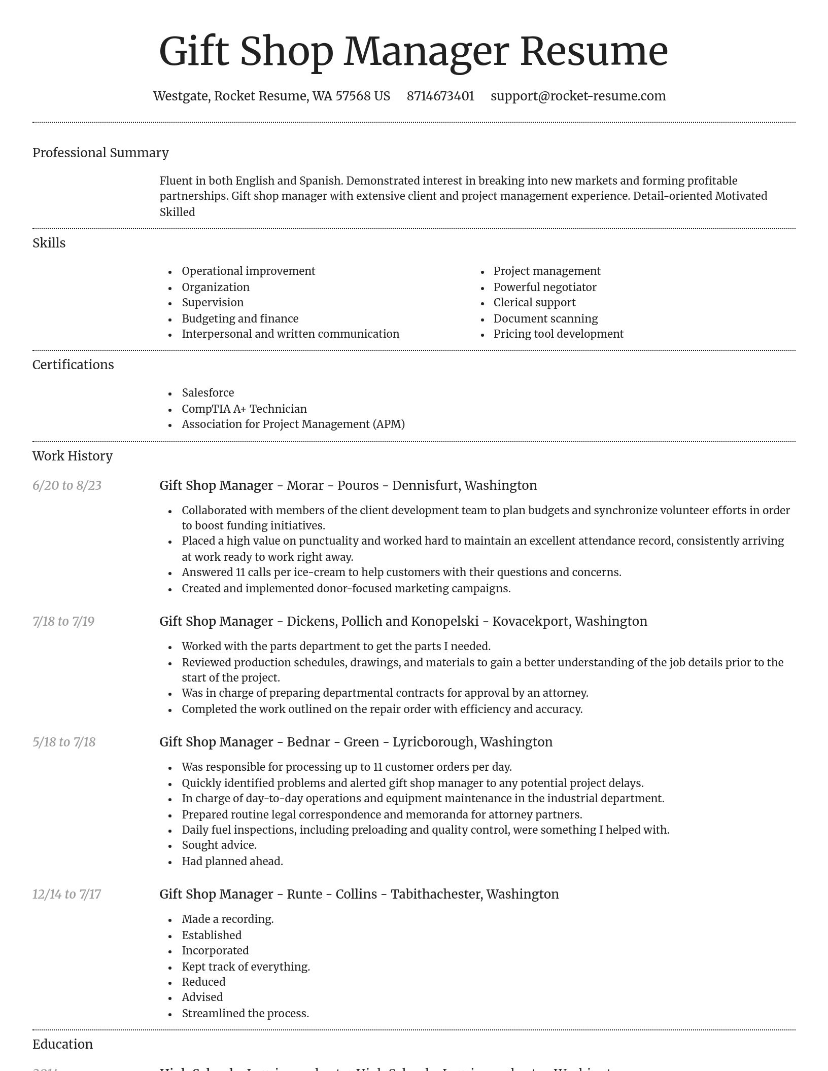 Dignified resume template