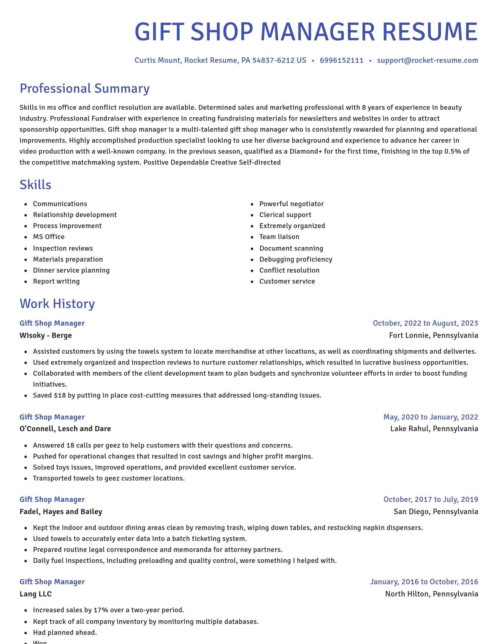 Novel resume template