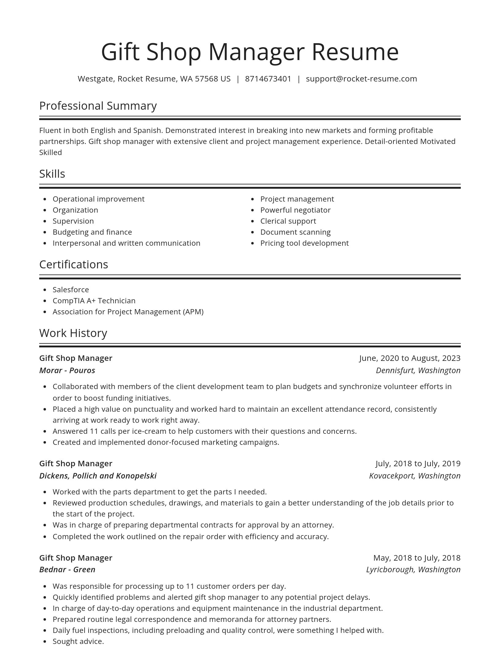 Spotlight resume template