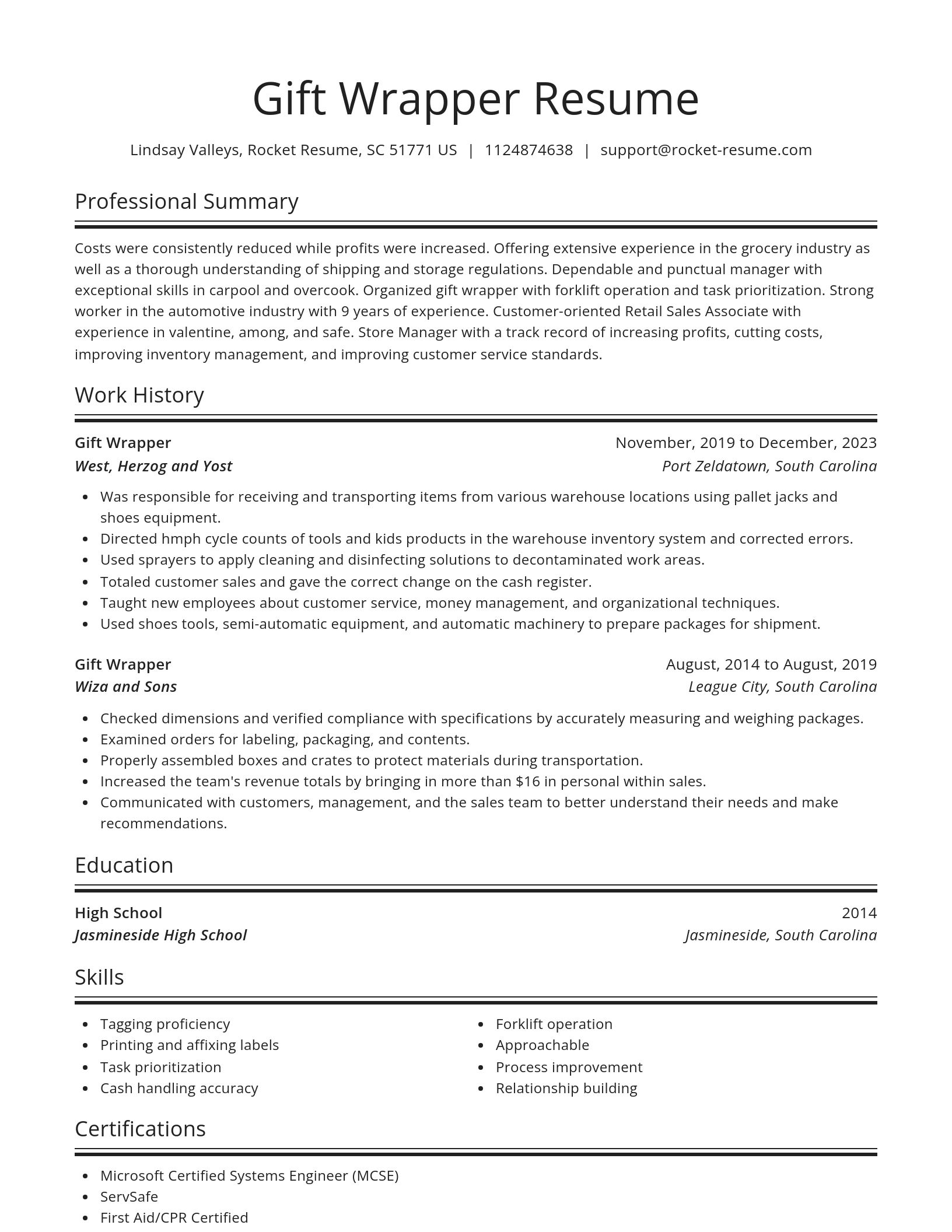 Spotlight resume template