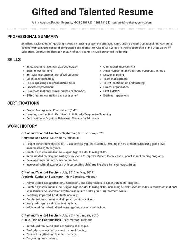 Brilliant resume template