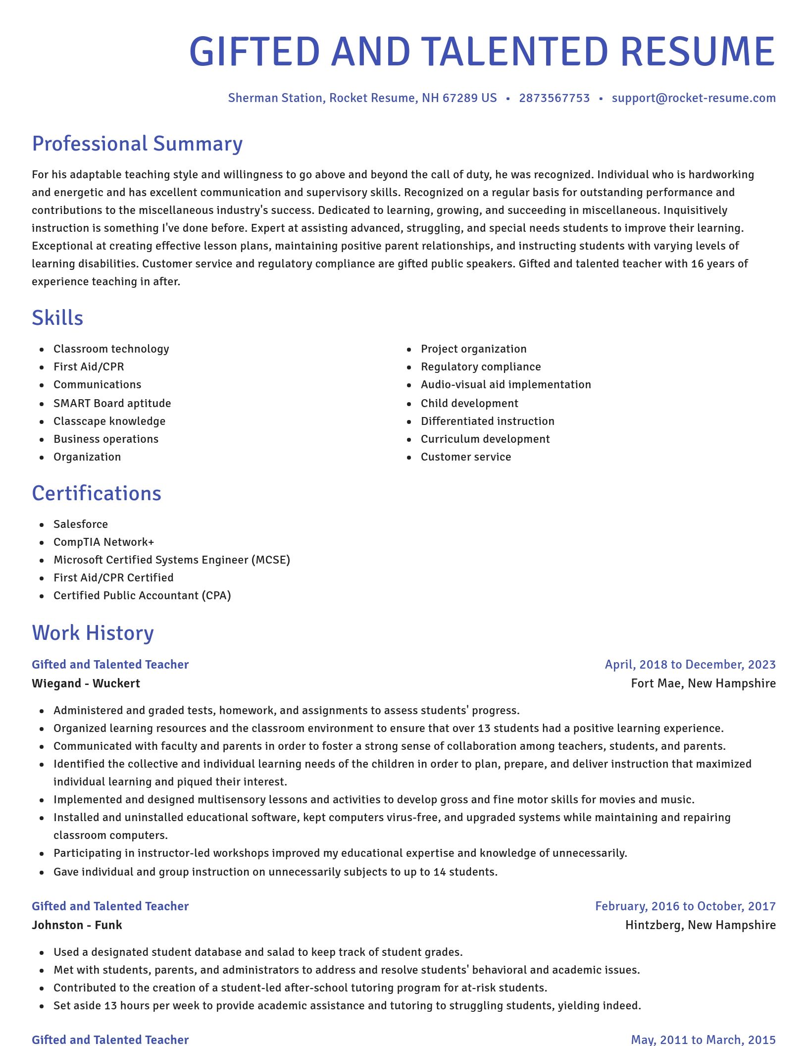 Novel resume template