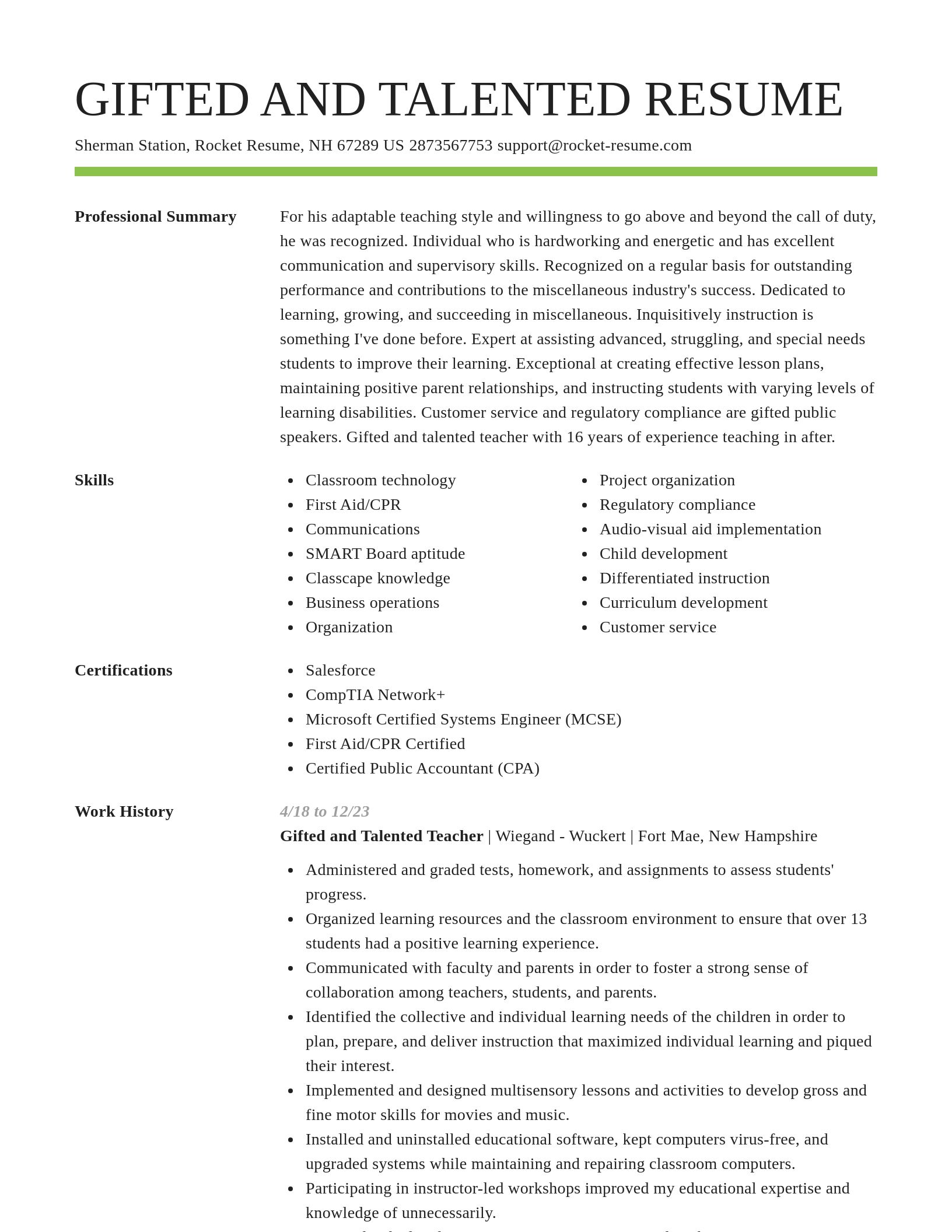 Smart resume template