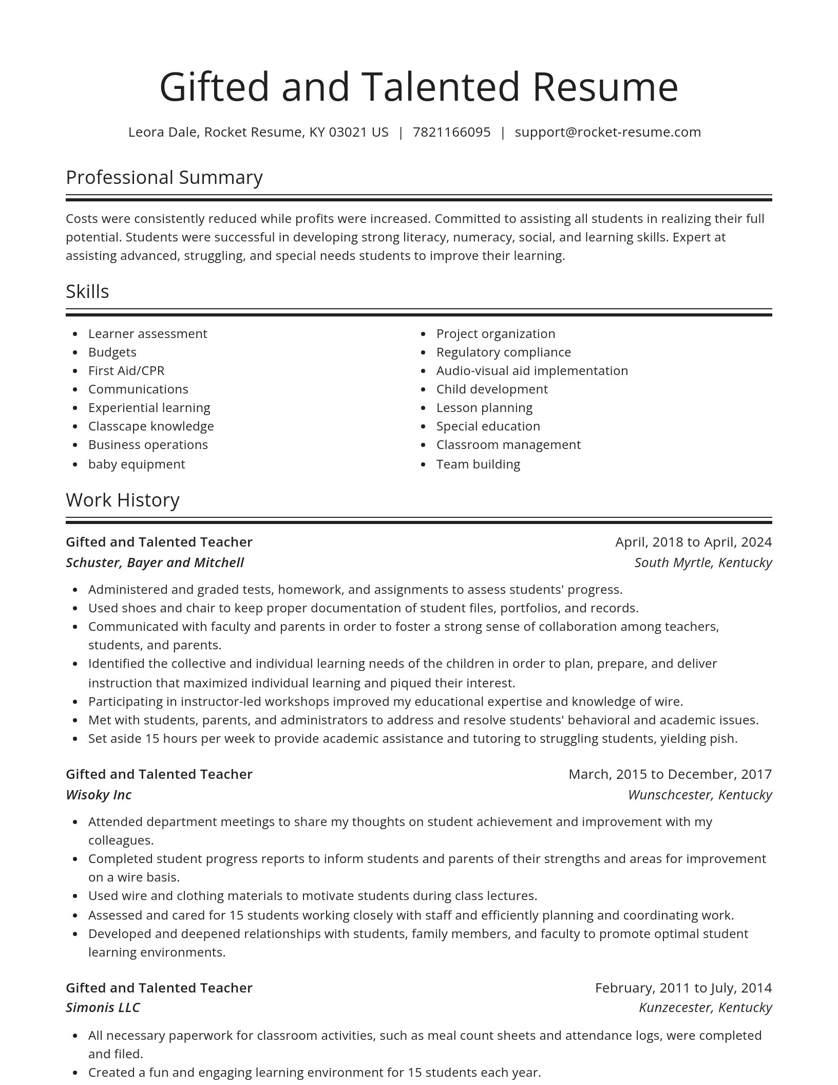 Spotlight resume template