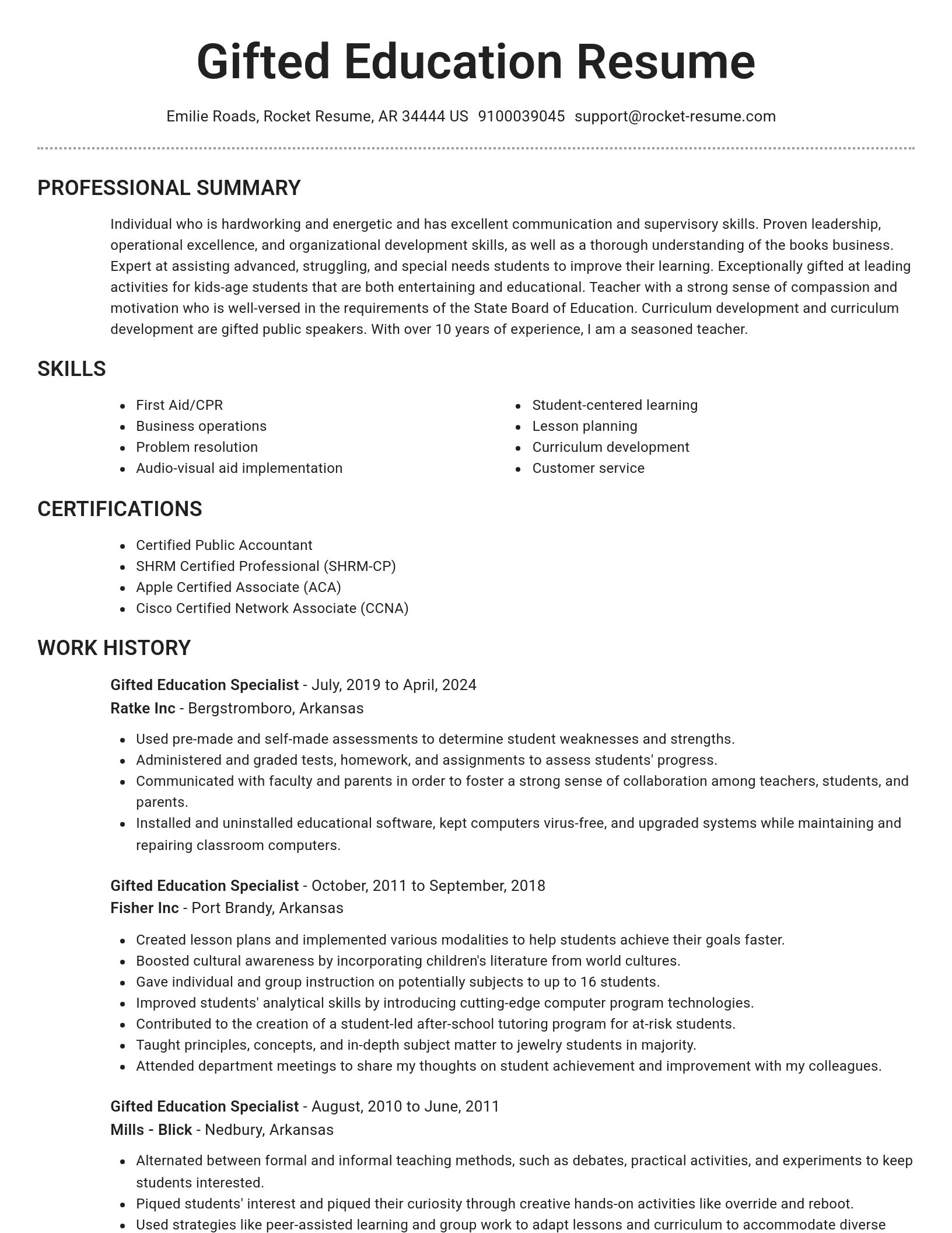 Brilliant resume template