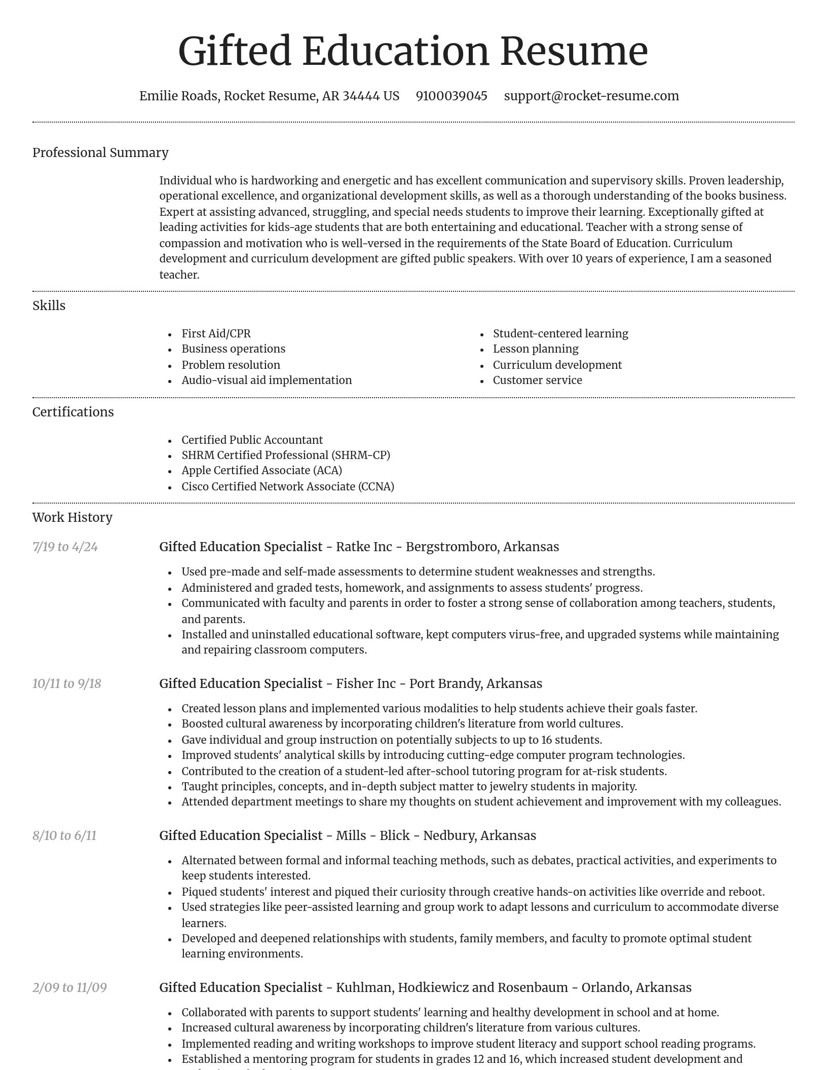 Dignified resume template