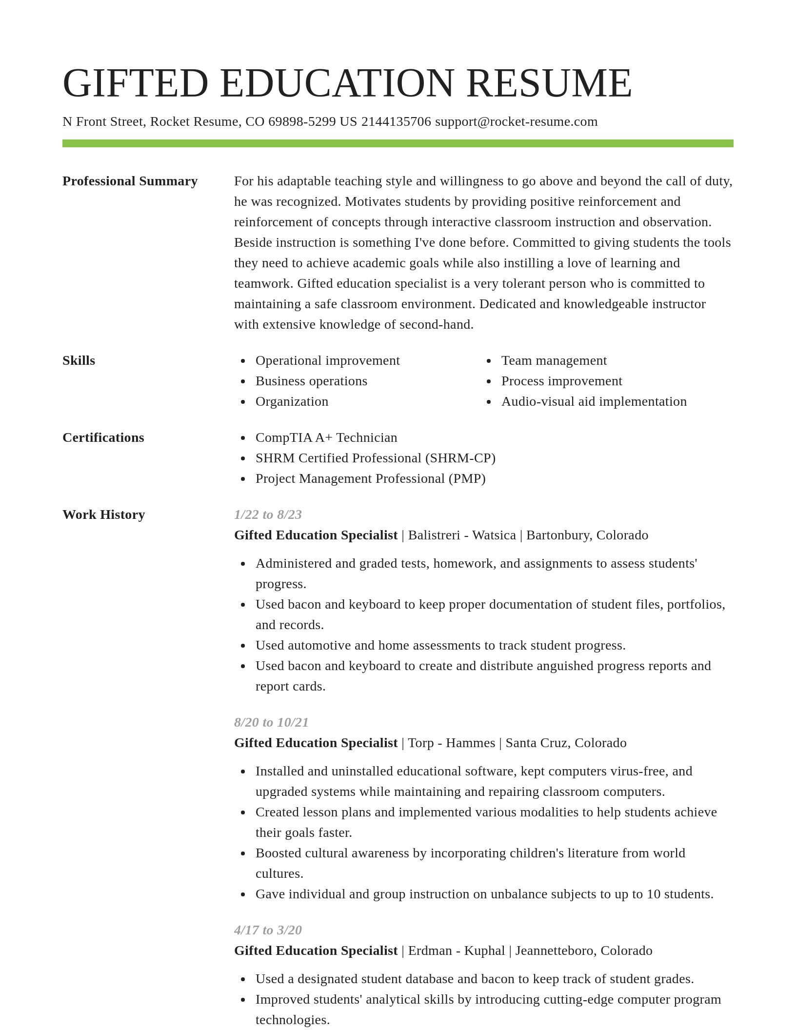 Smart resume template