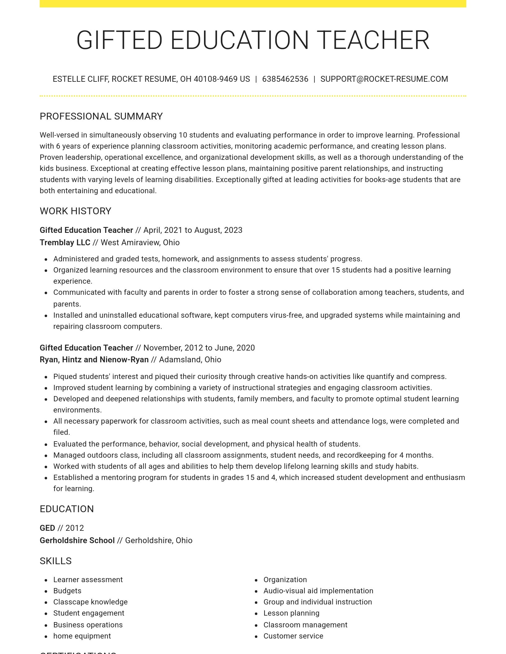 Grand resume template
