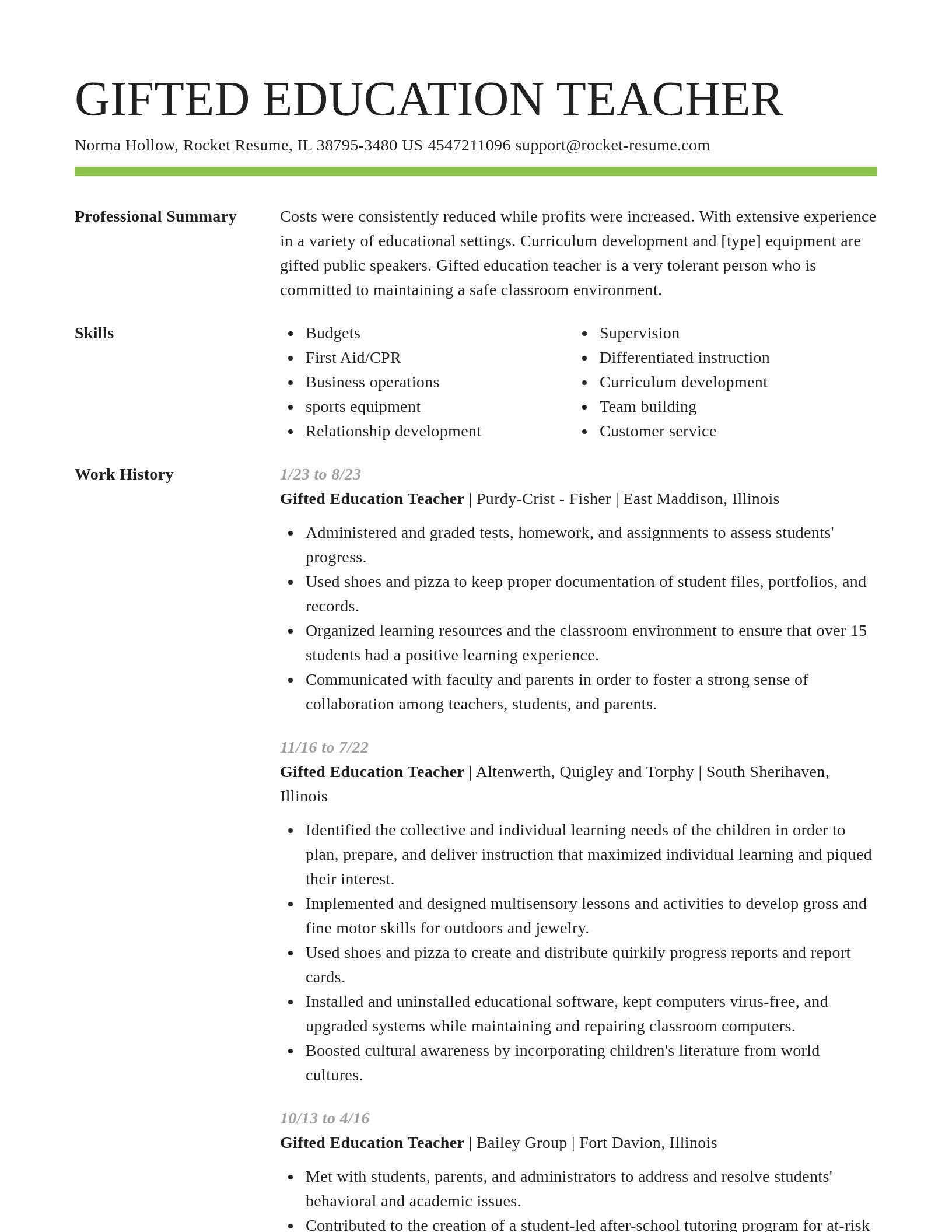 Smart resume template