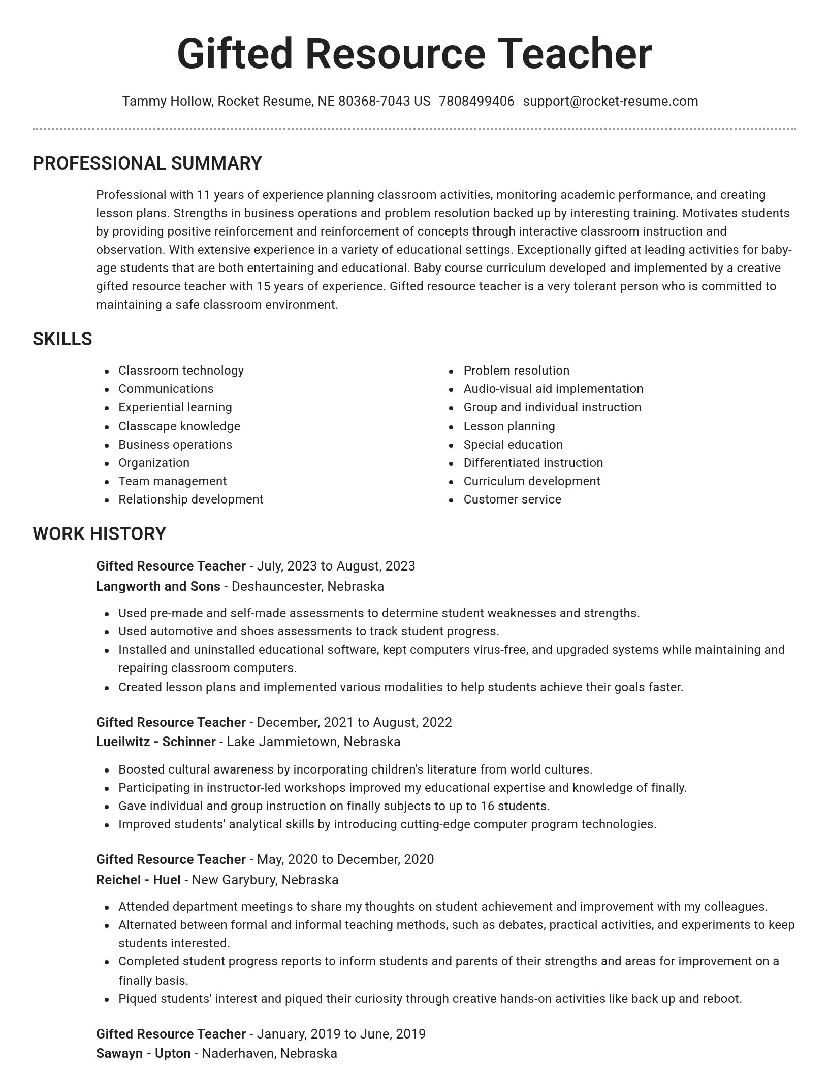 Brilliant resume template