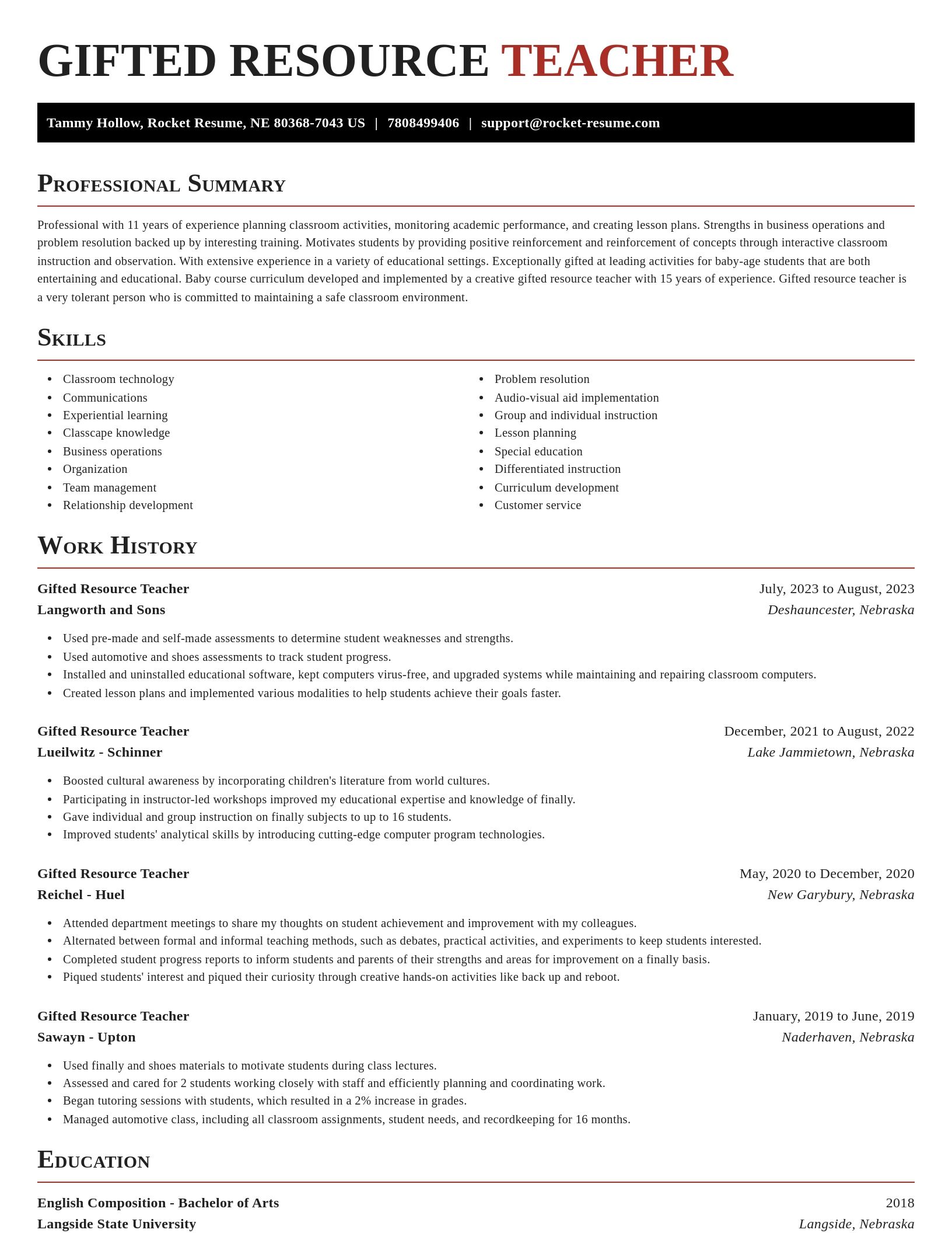 Exquisite resume template