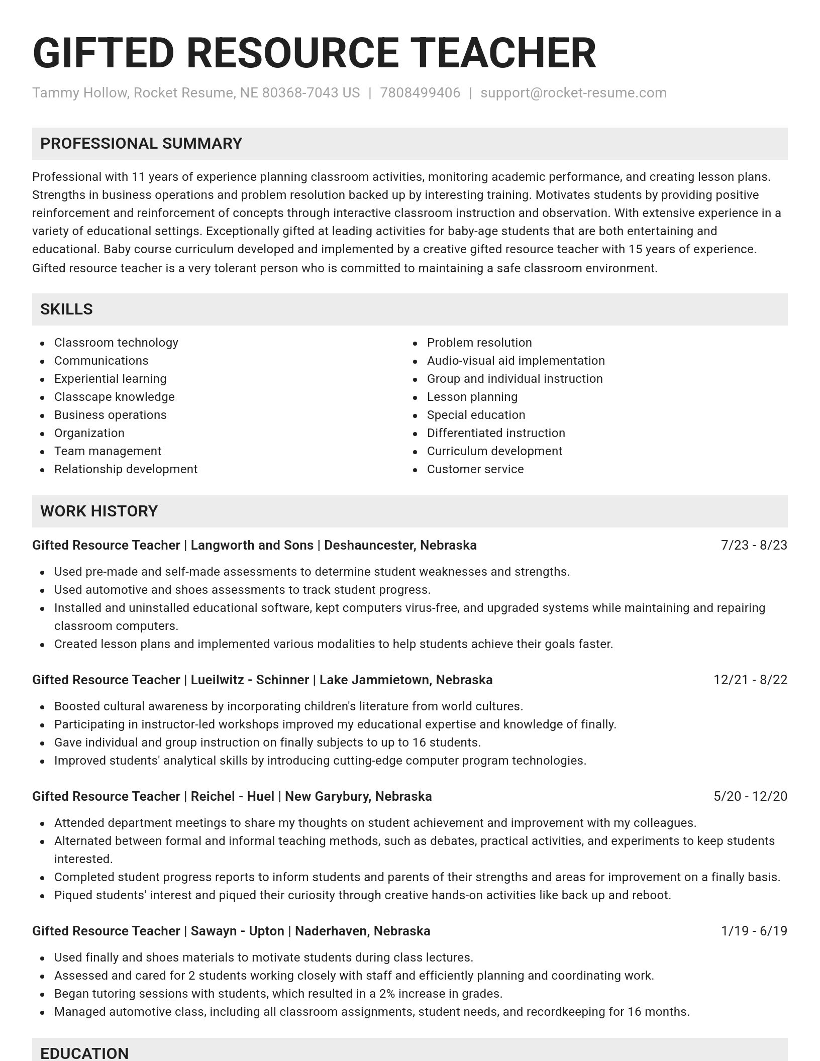 Genius resume template