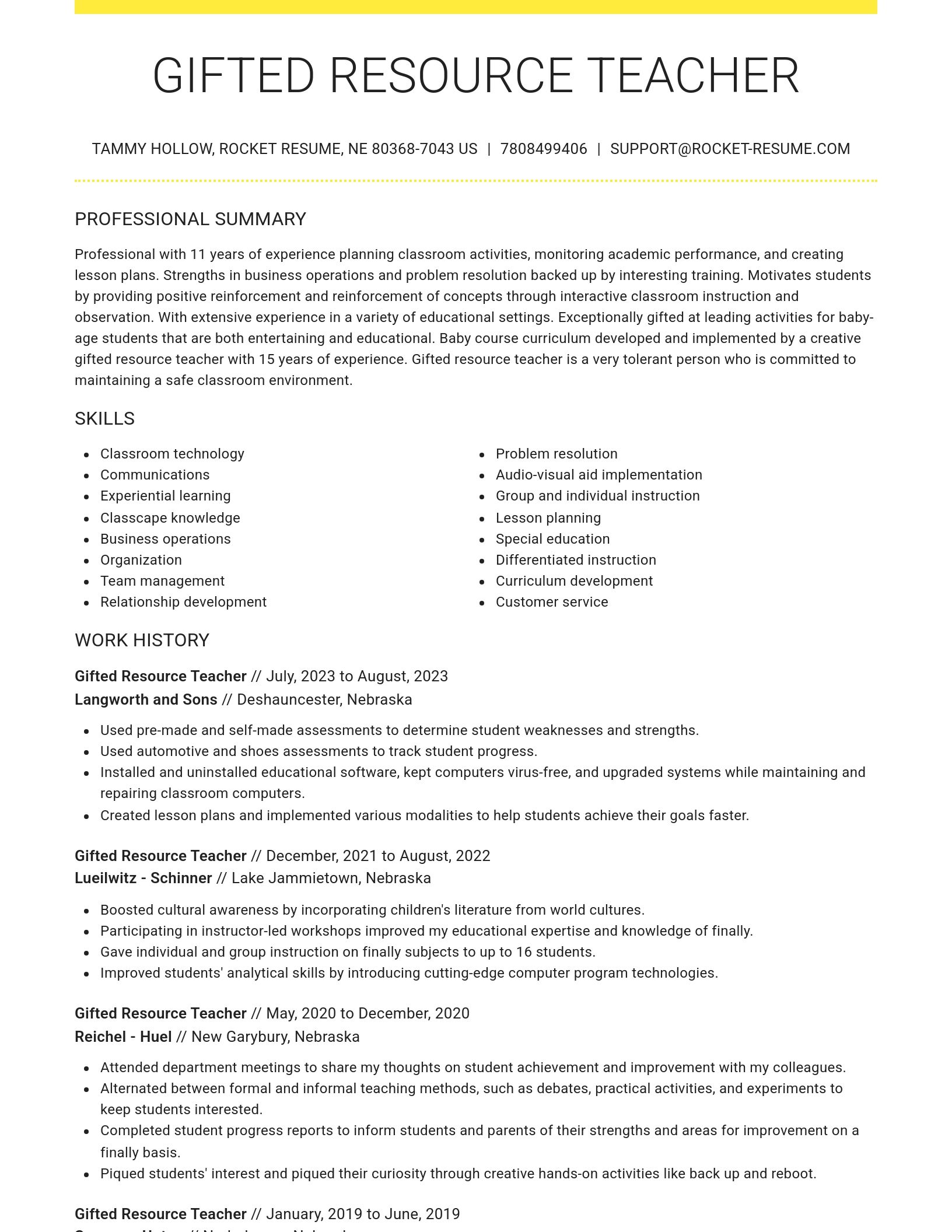 Grand resume template