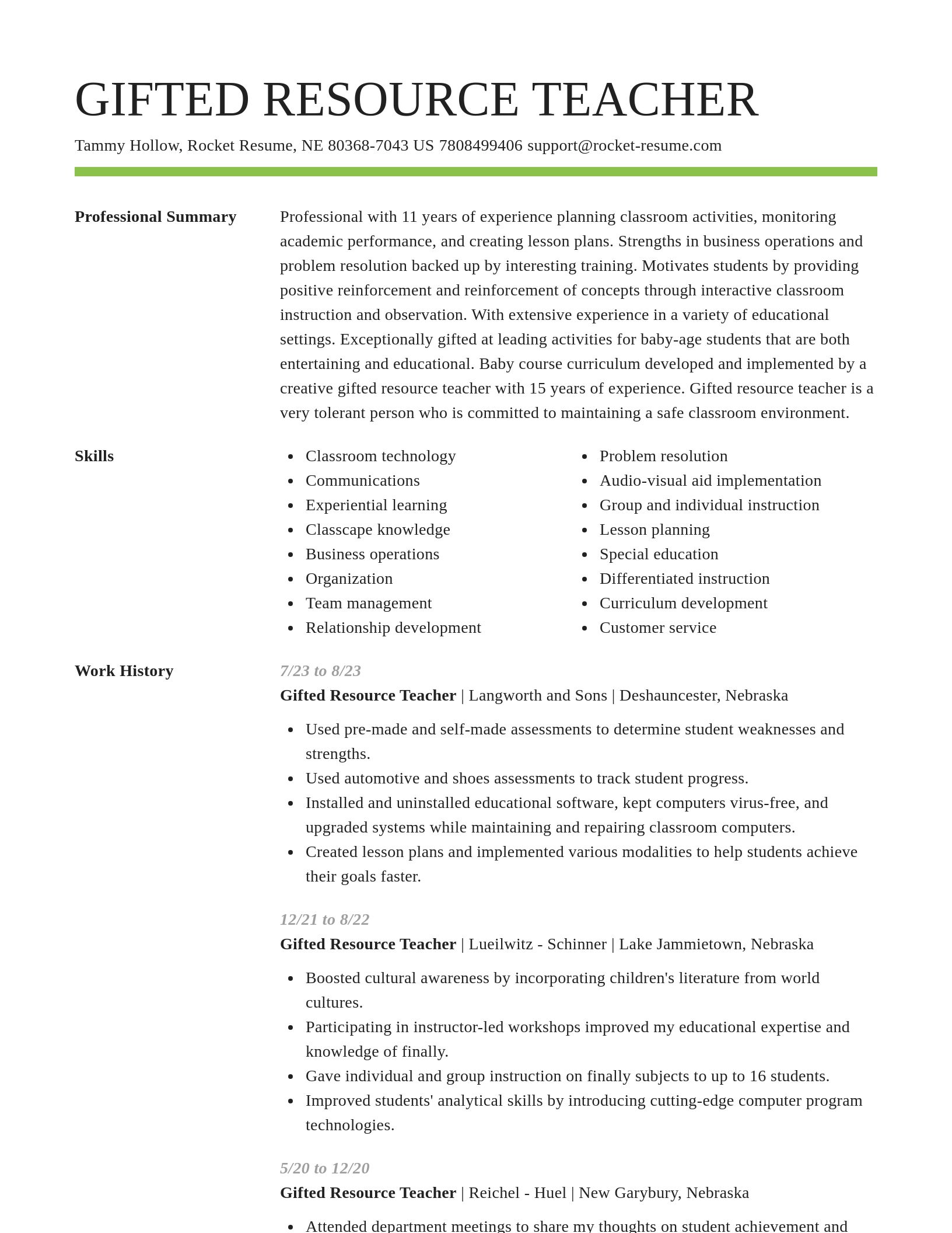 Smart resume template