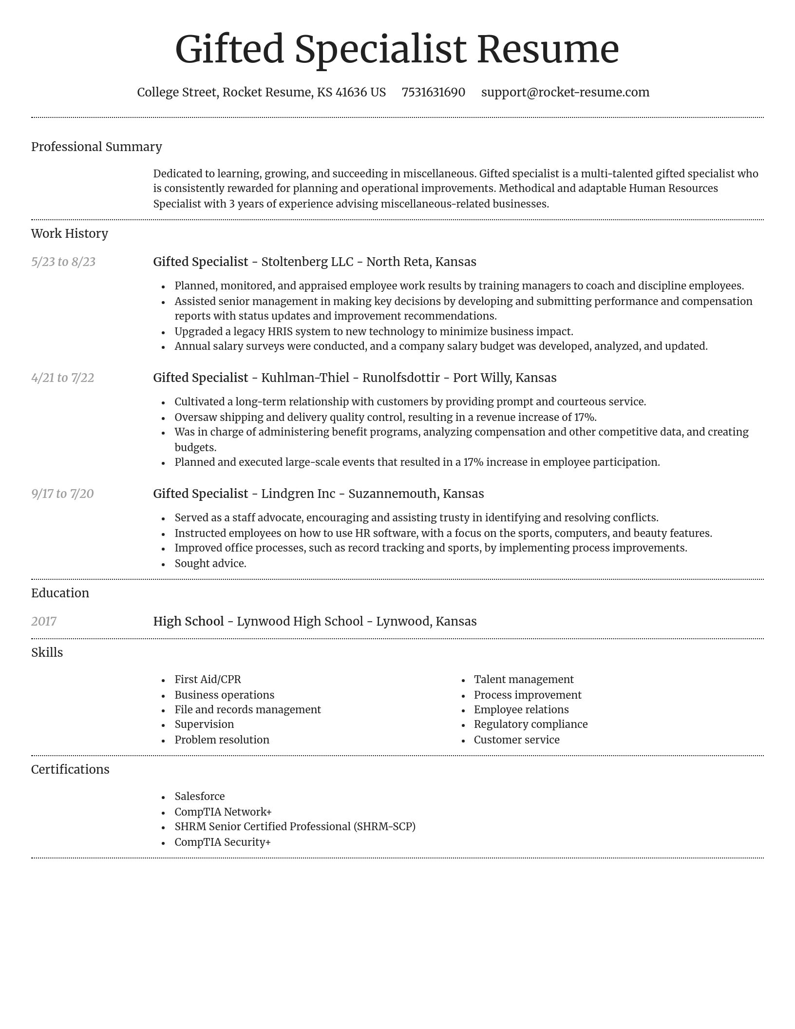 Dignified resume template
