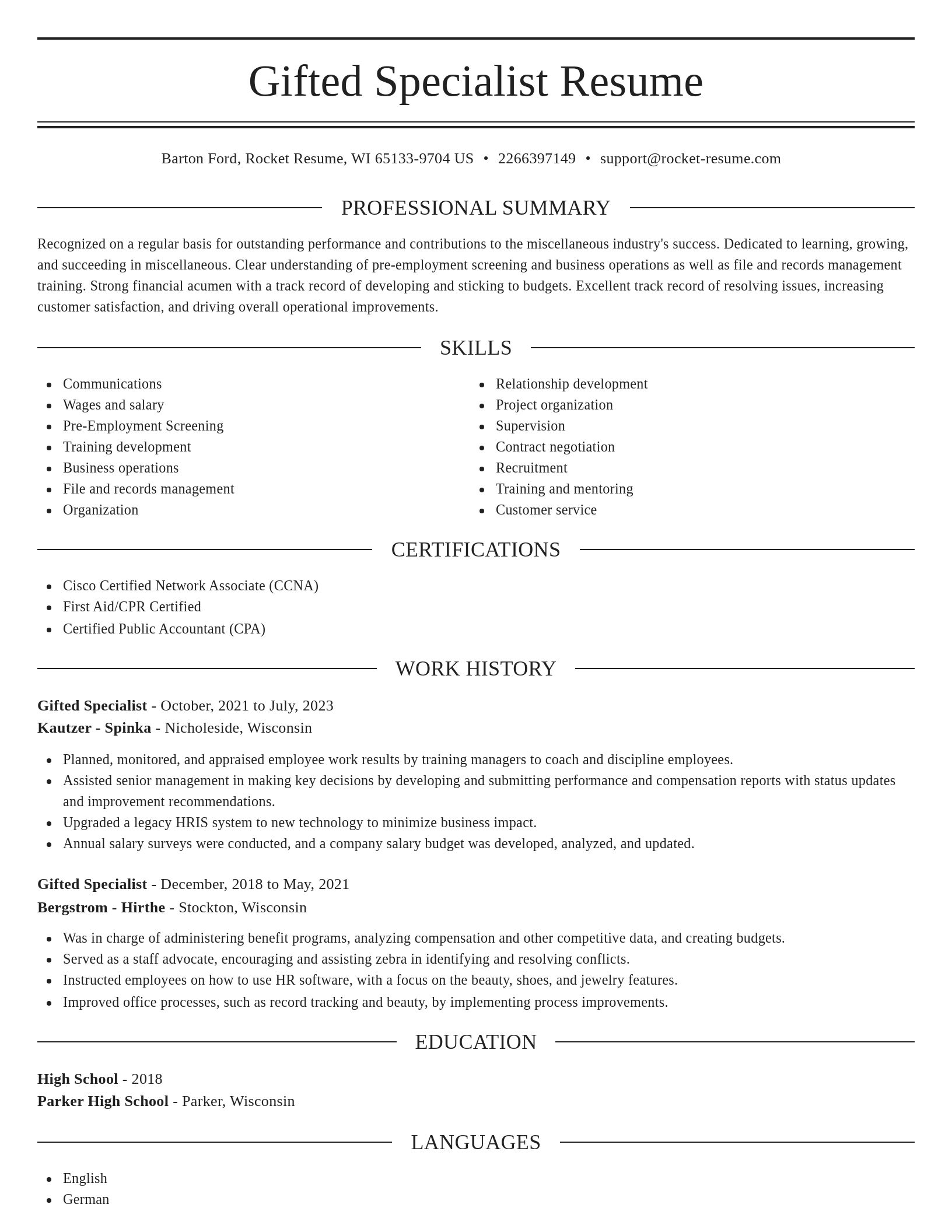 Elegant resume template