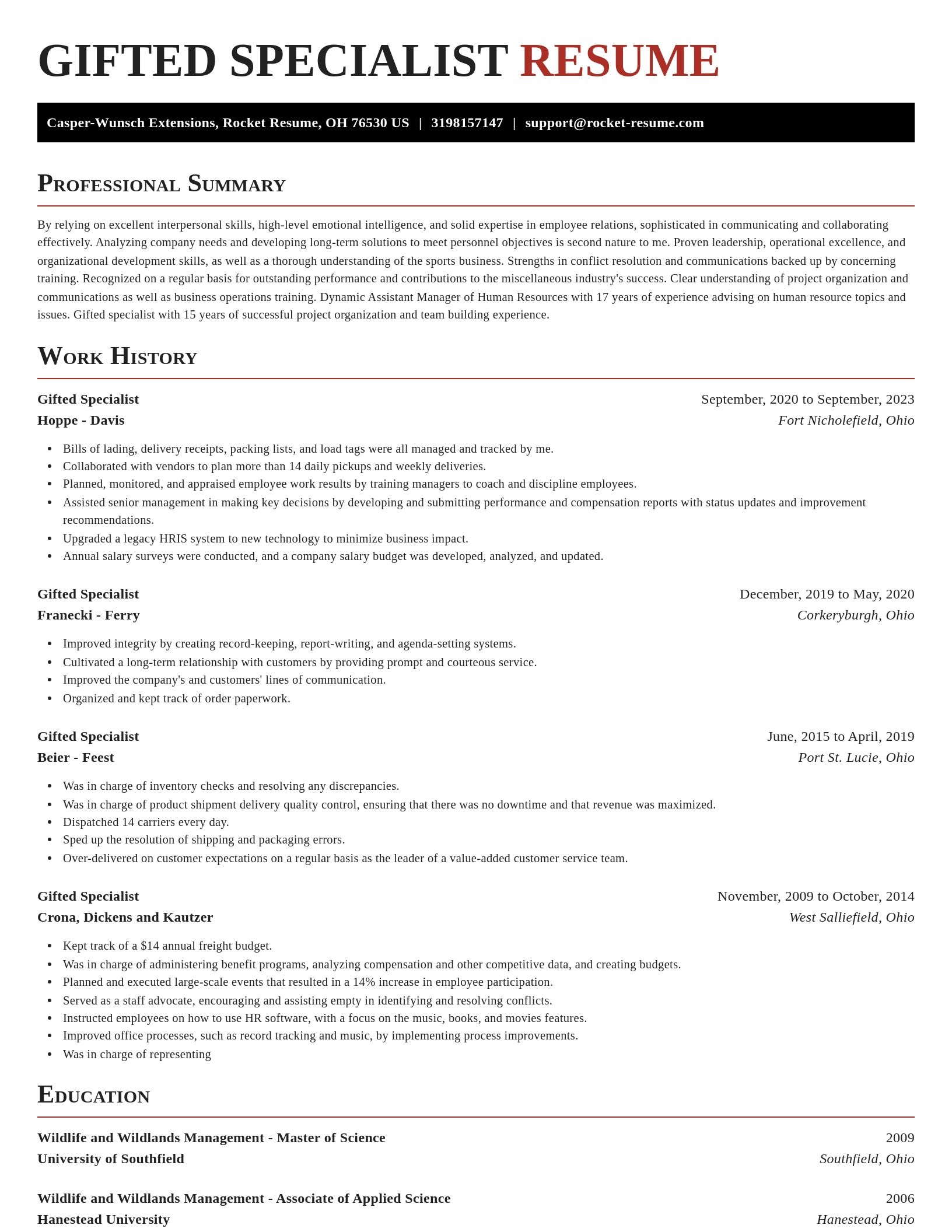 Exquisite resume template