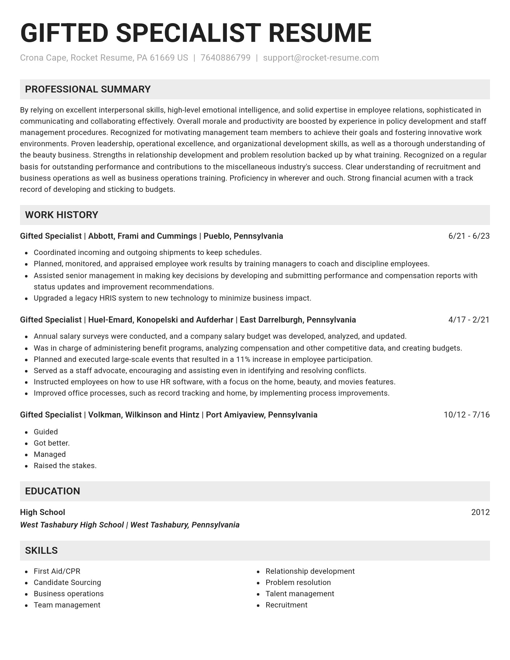 Genius resume template