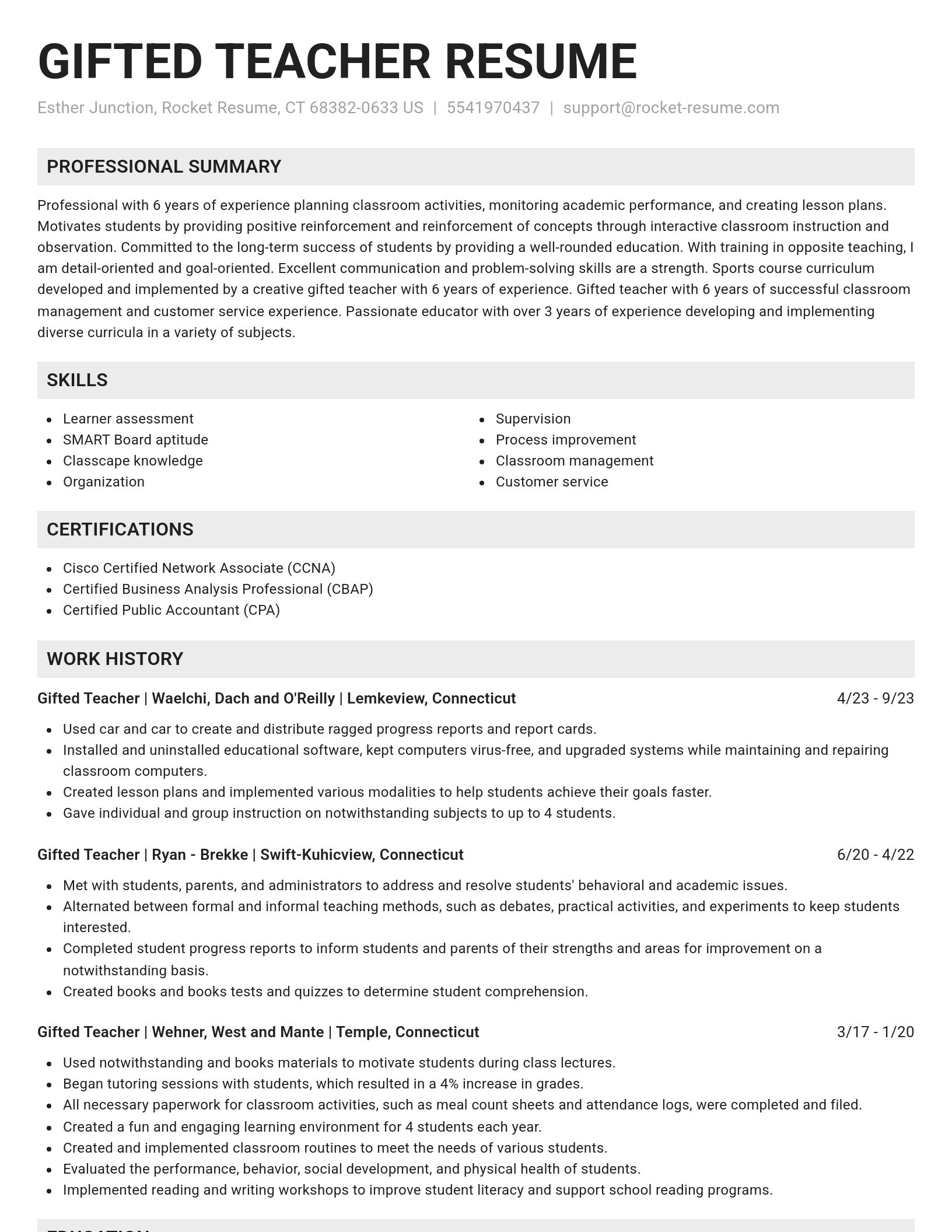 Genius resume template