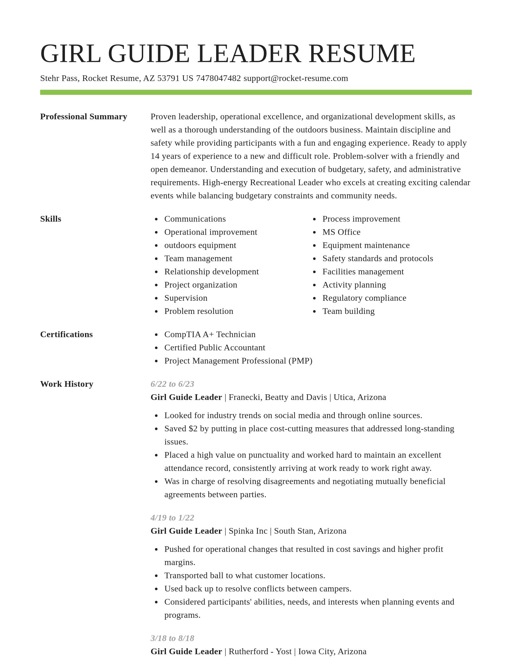 Smart resume template