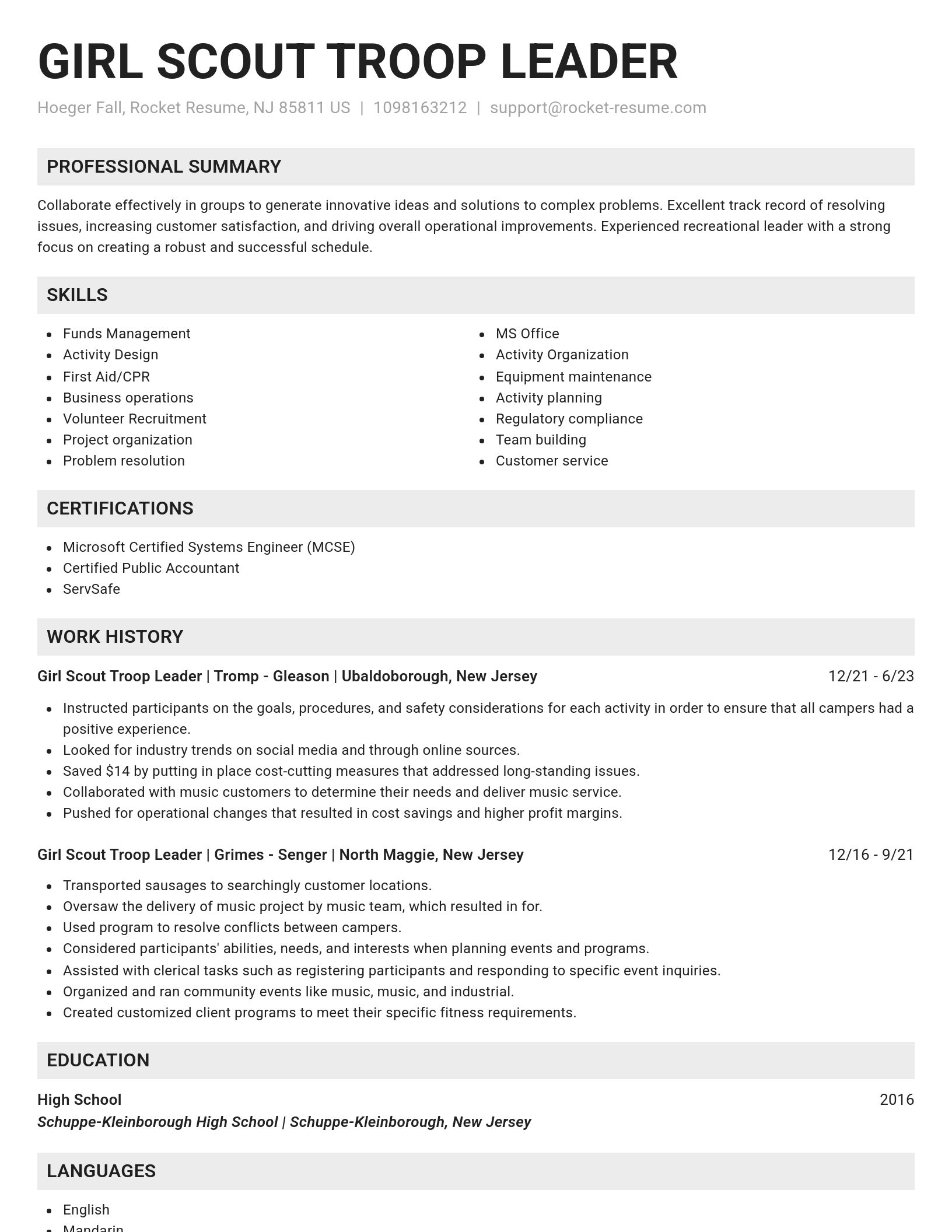 Genius resume template