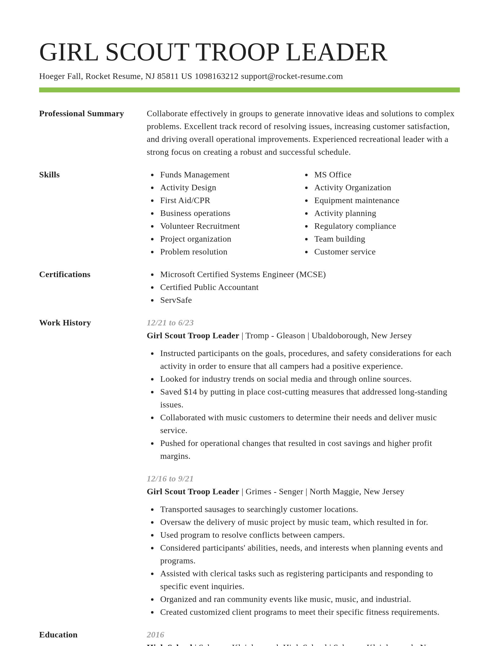 Smart resume template
