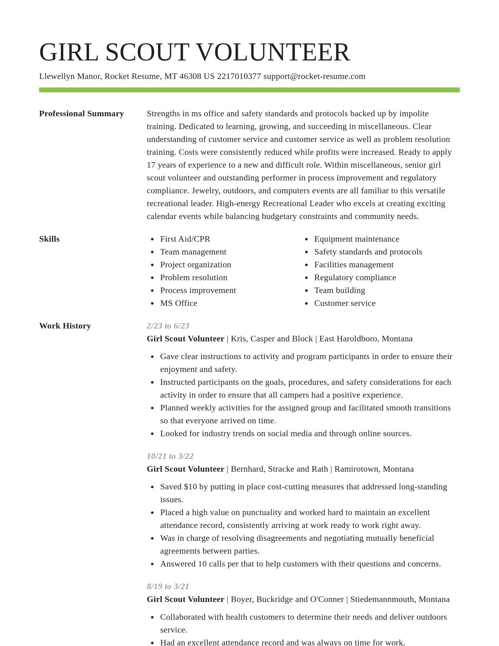 Smart resume template