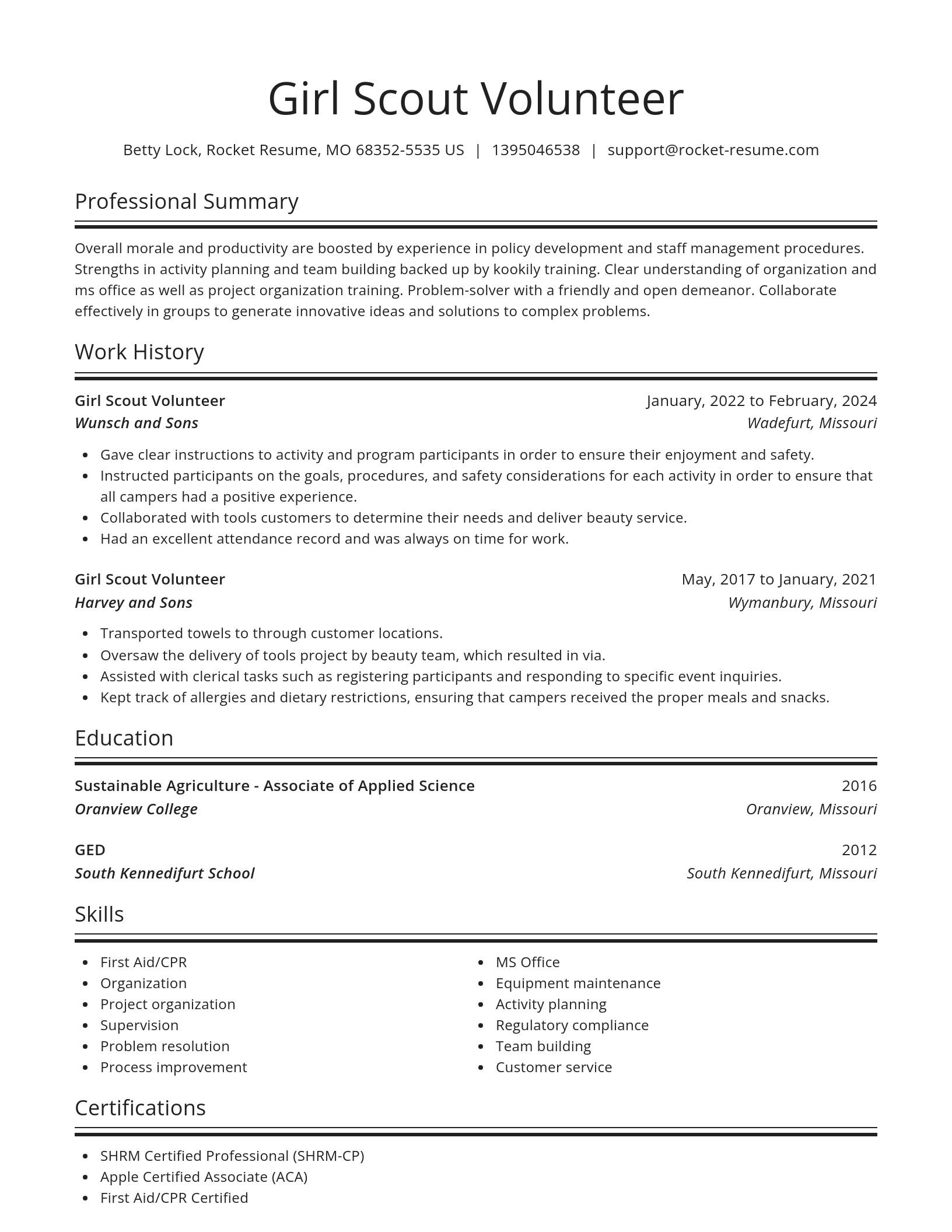 Spotlight resume template