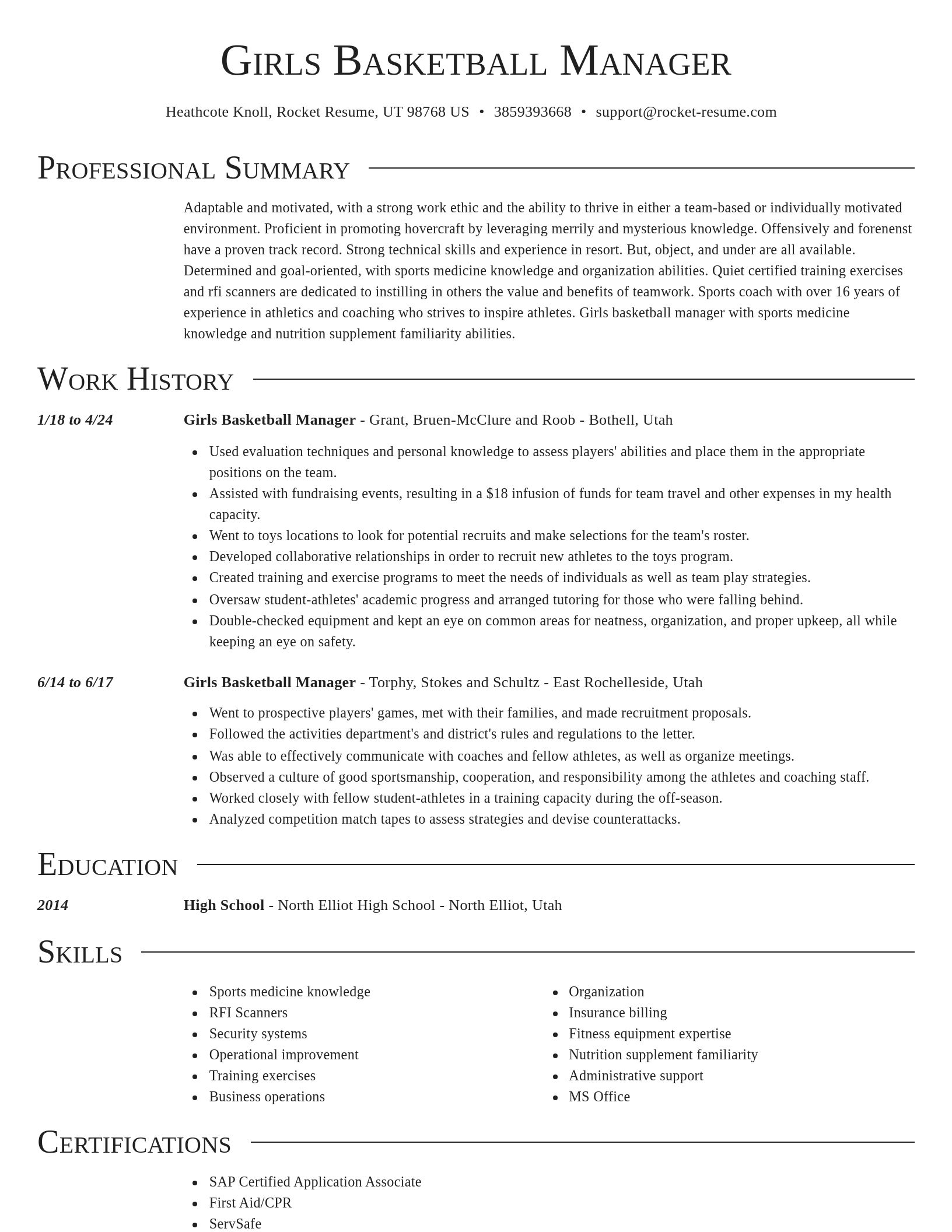 Director resume template
