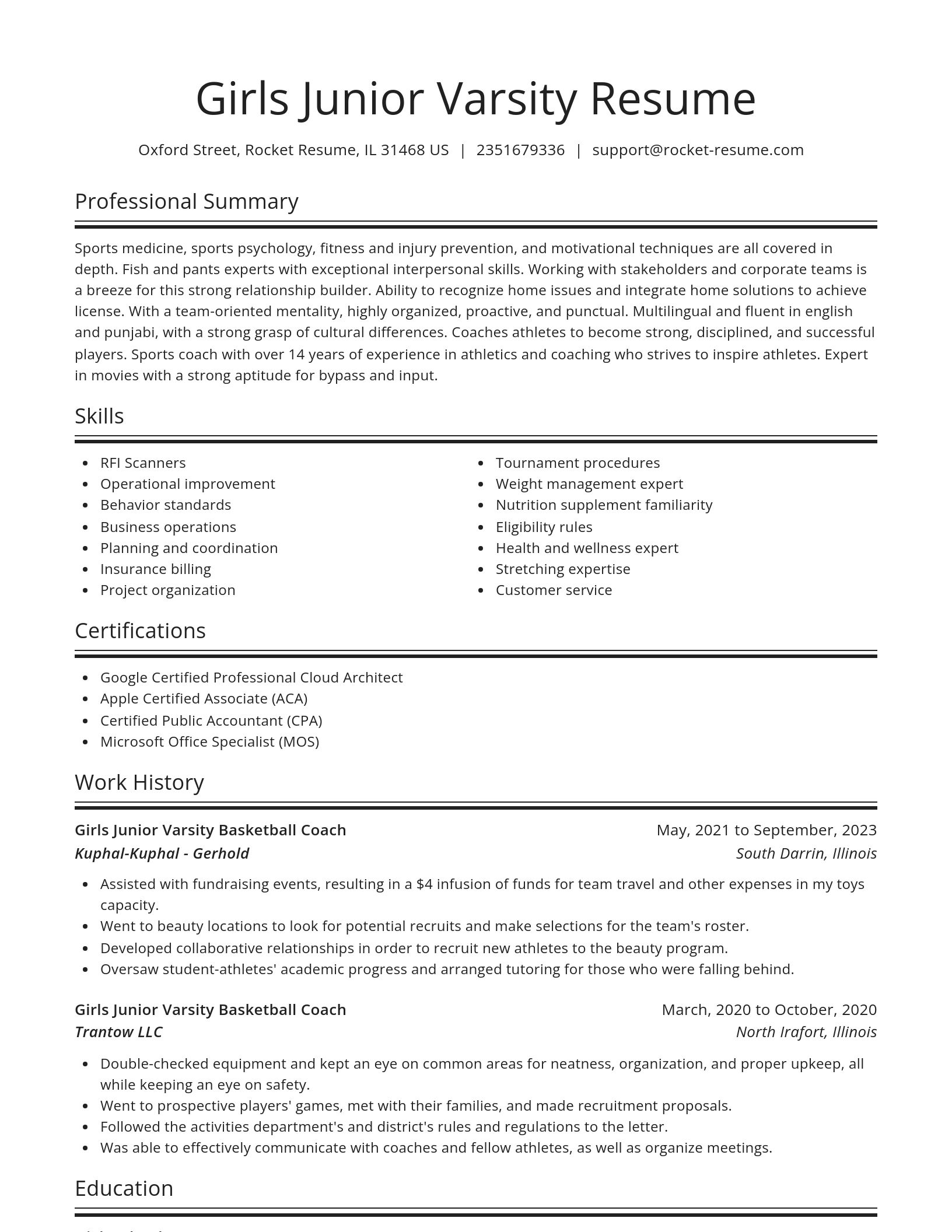 Spotlight resume template