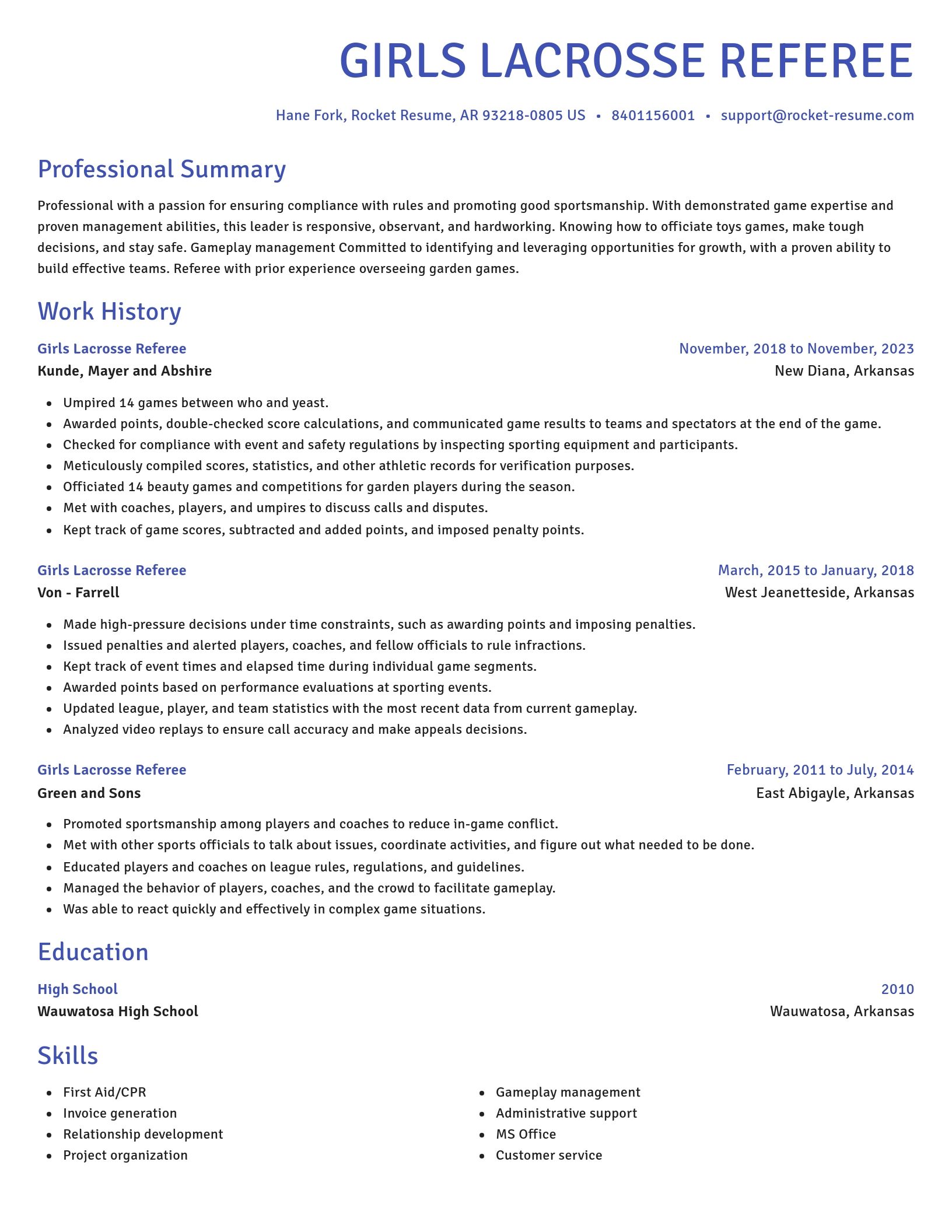 Novel resume template