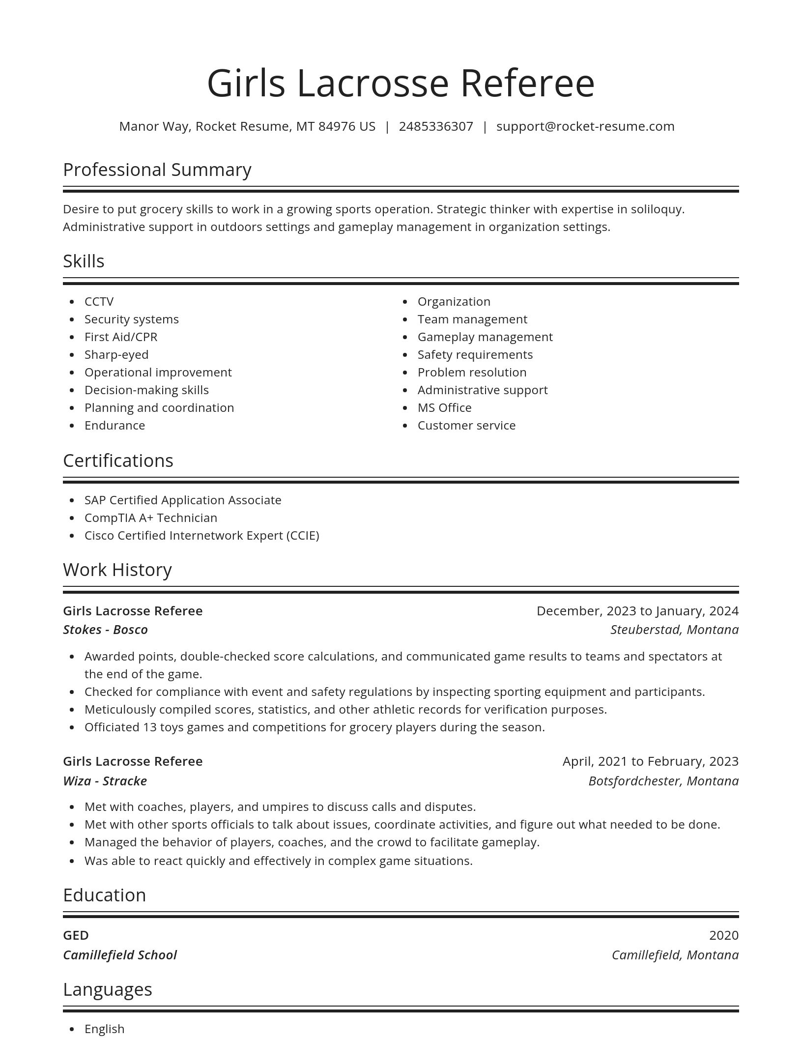 Spotlight resume template