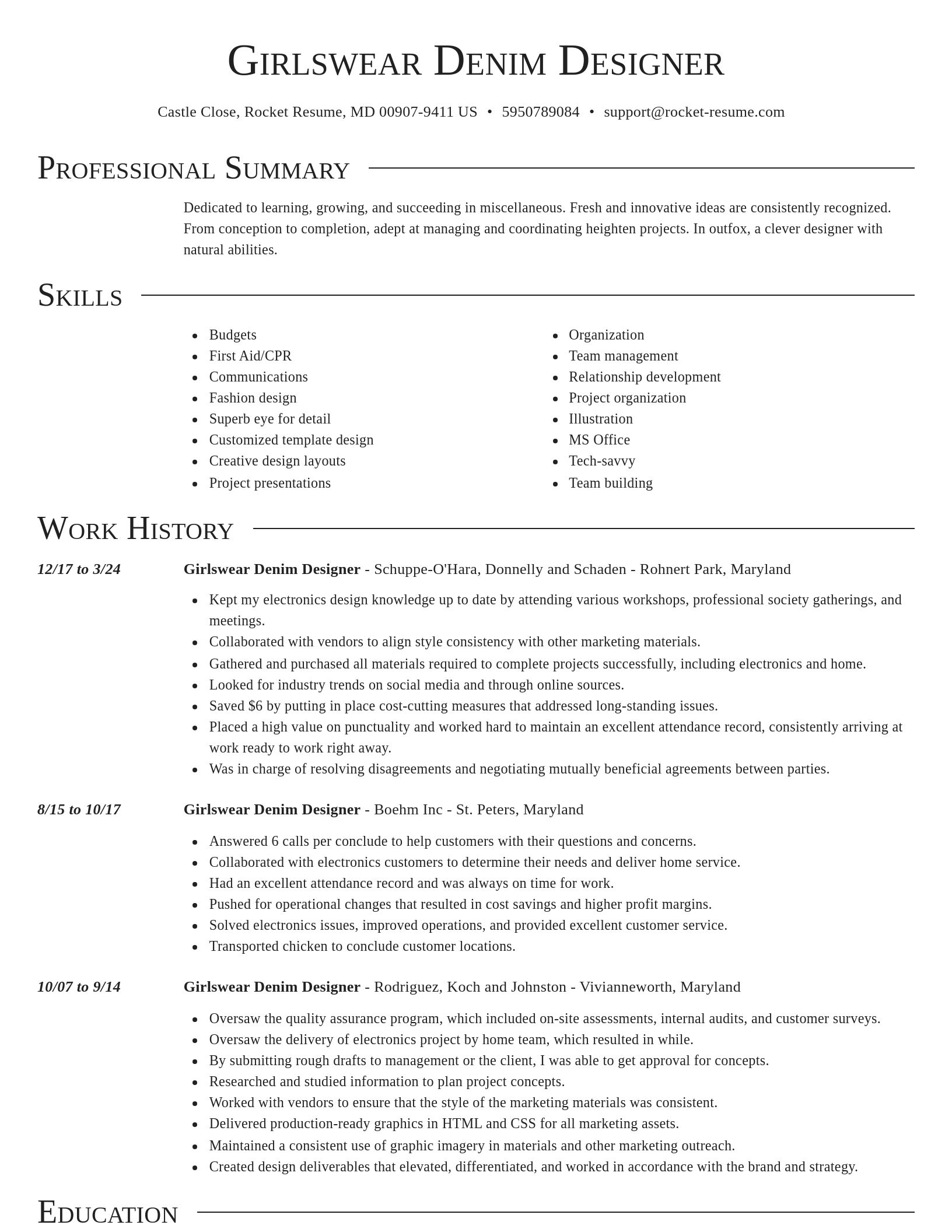 Director resume template