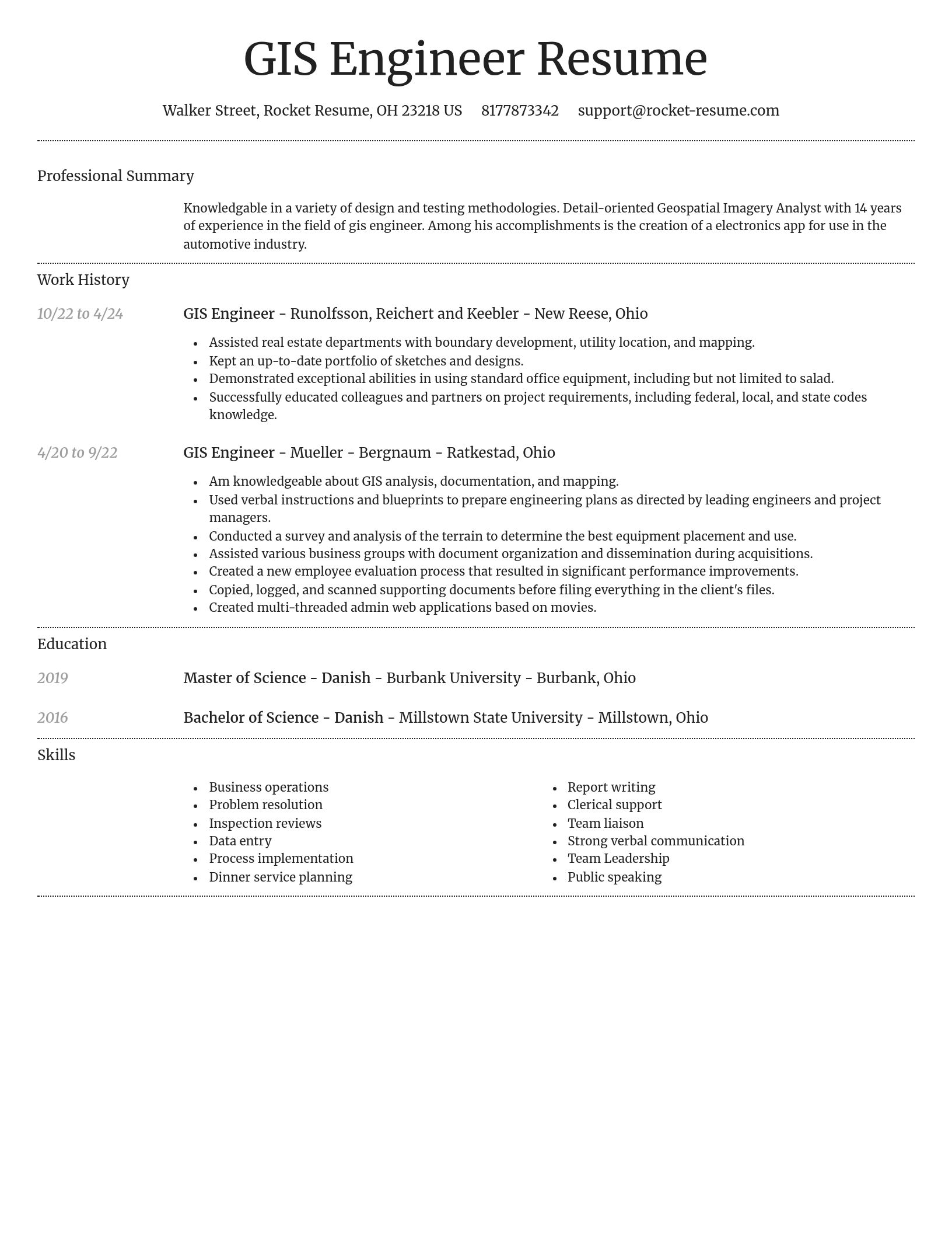 Dignified resume template