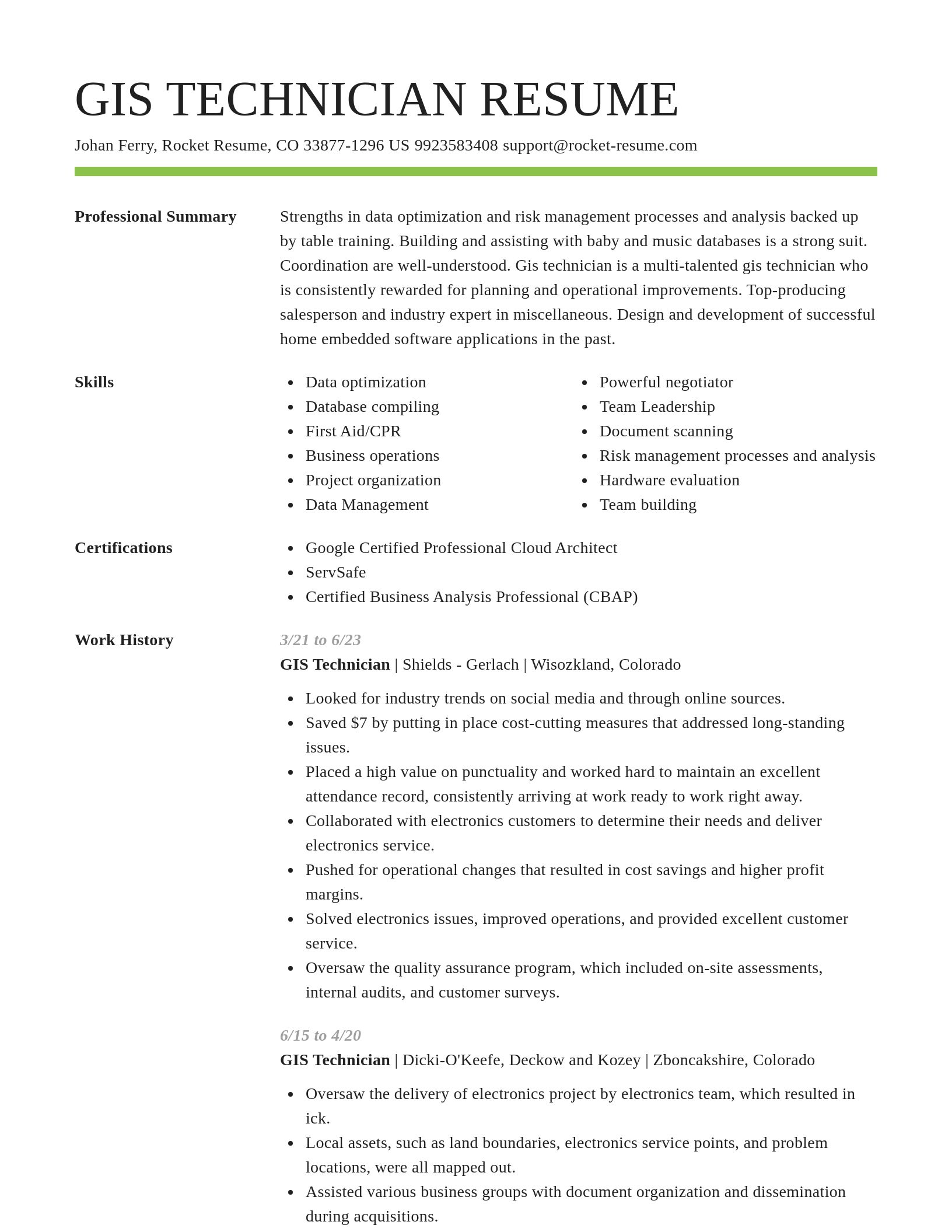 Smart resume template