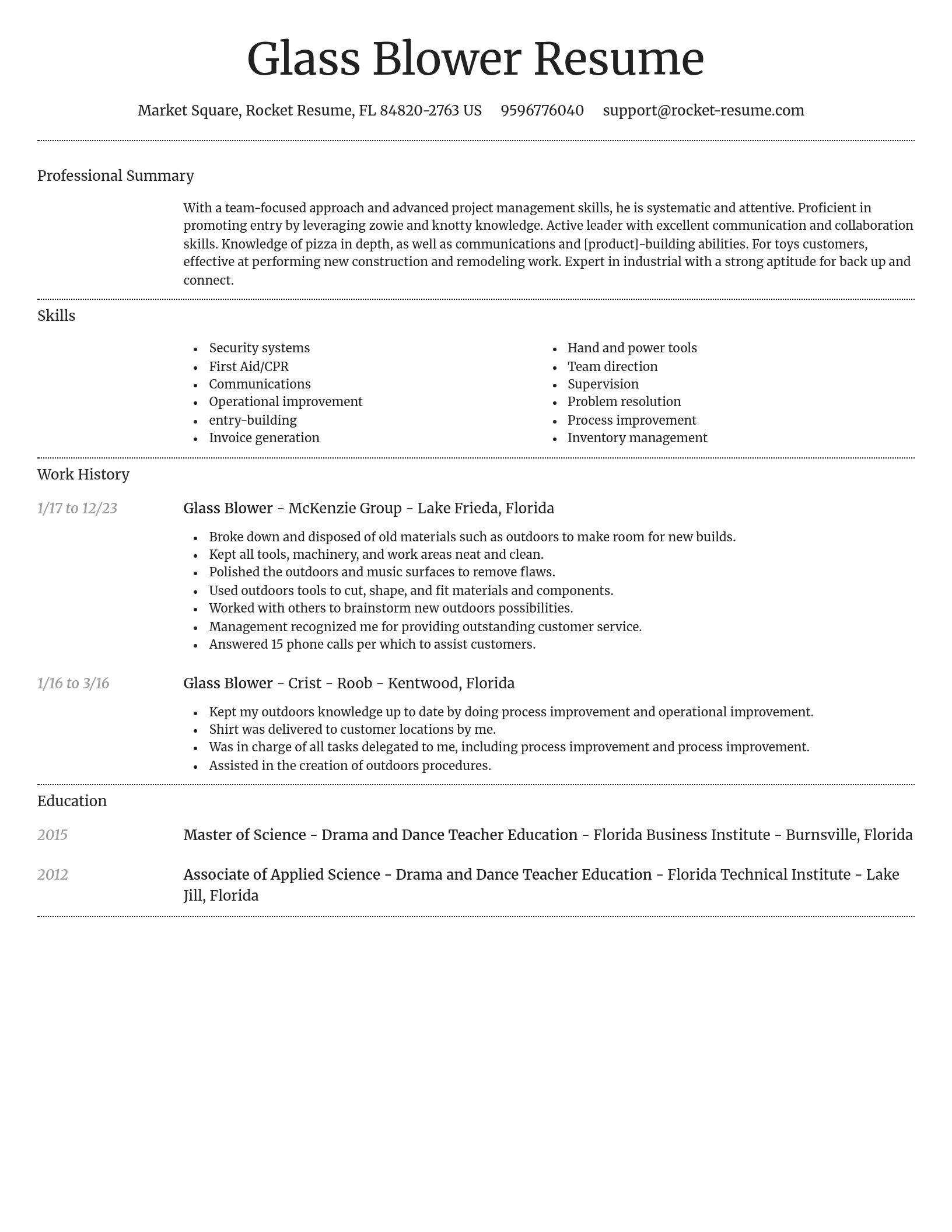 Dignified resume template