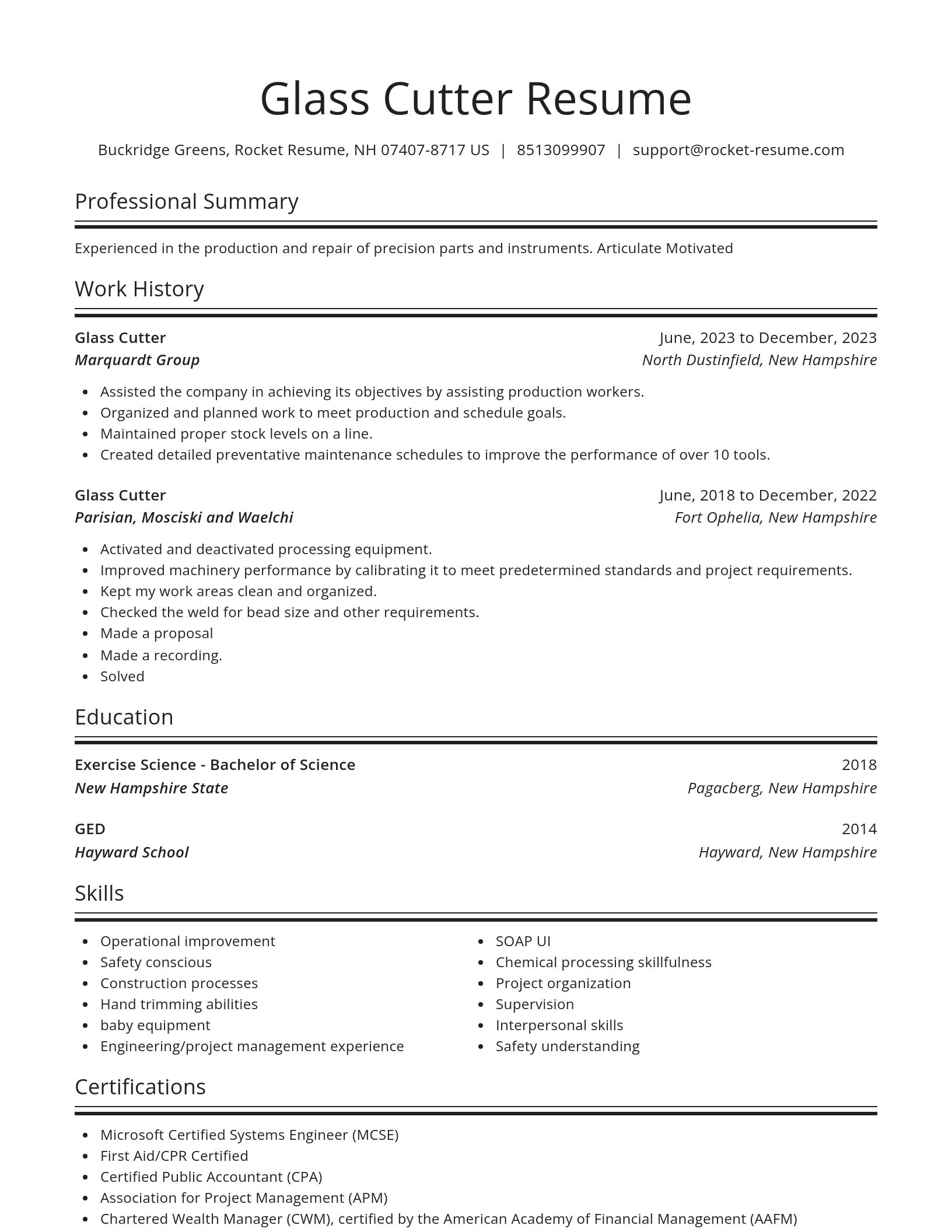 Spotlight resume template
