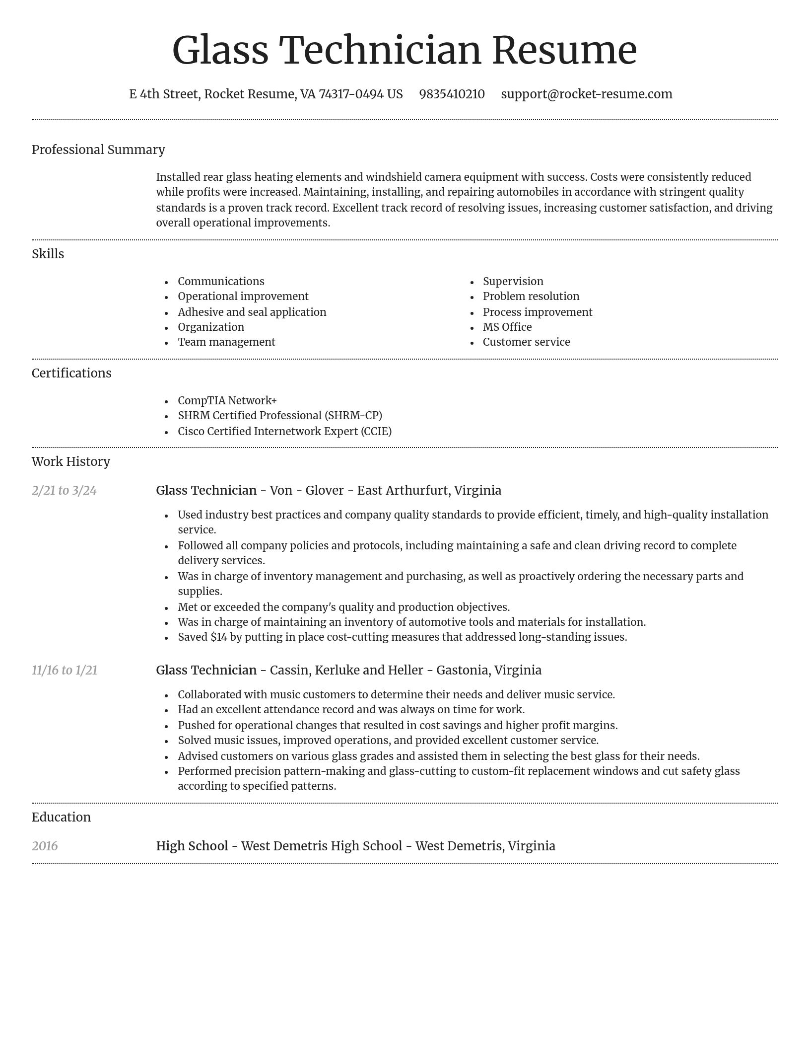 Dignified resume template