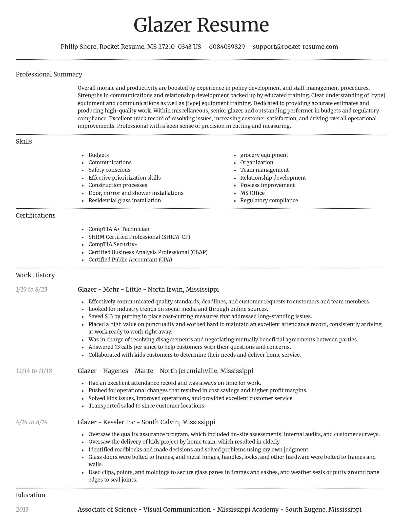 Dignified resume template