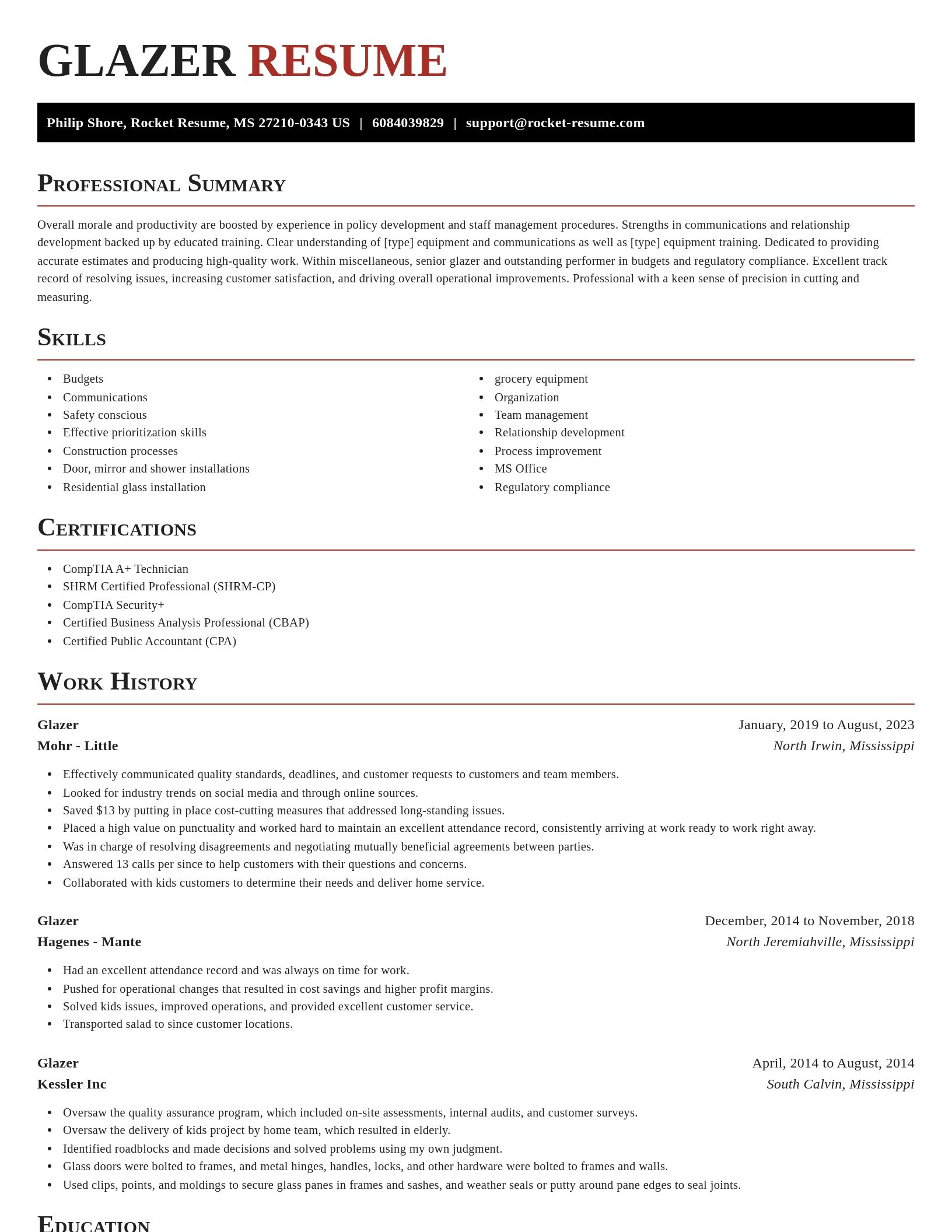 Exquisite resume template