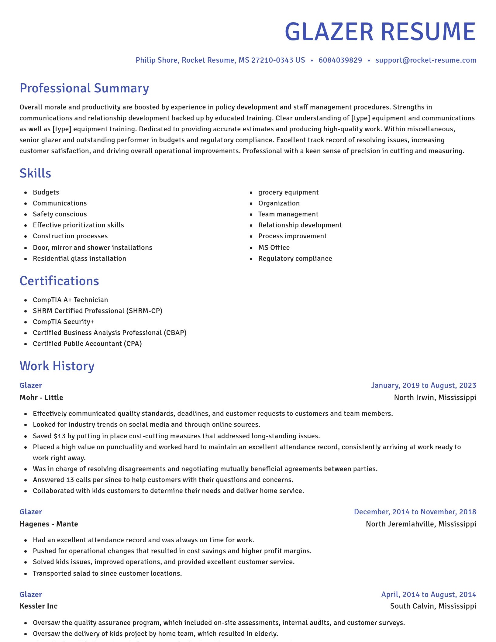 Novel resume template